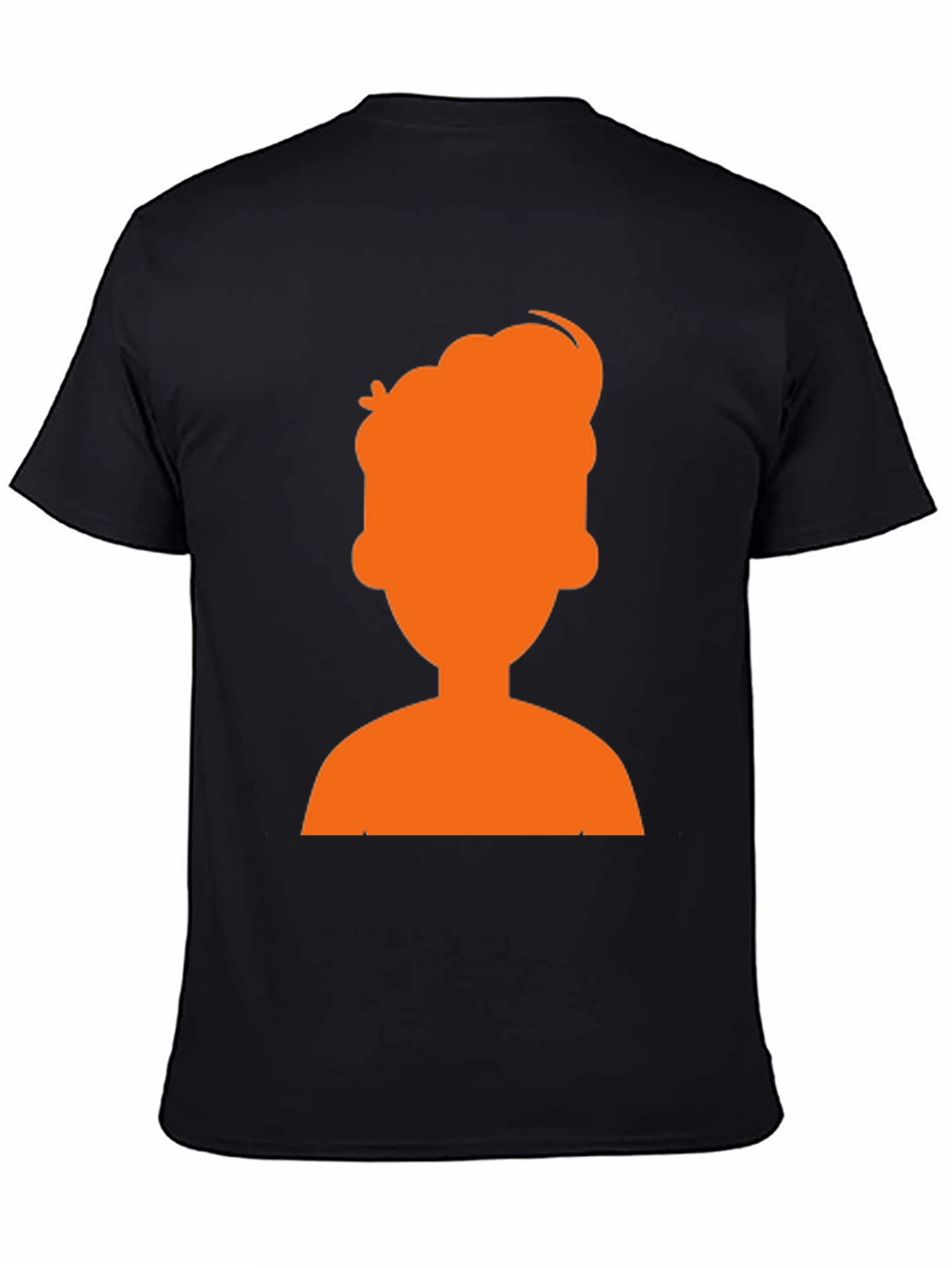 Orange Silhouette Graphic Black T-Shirt