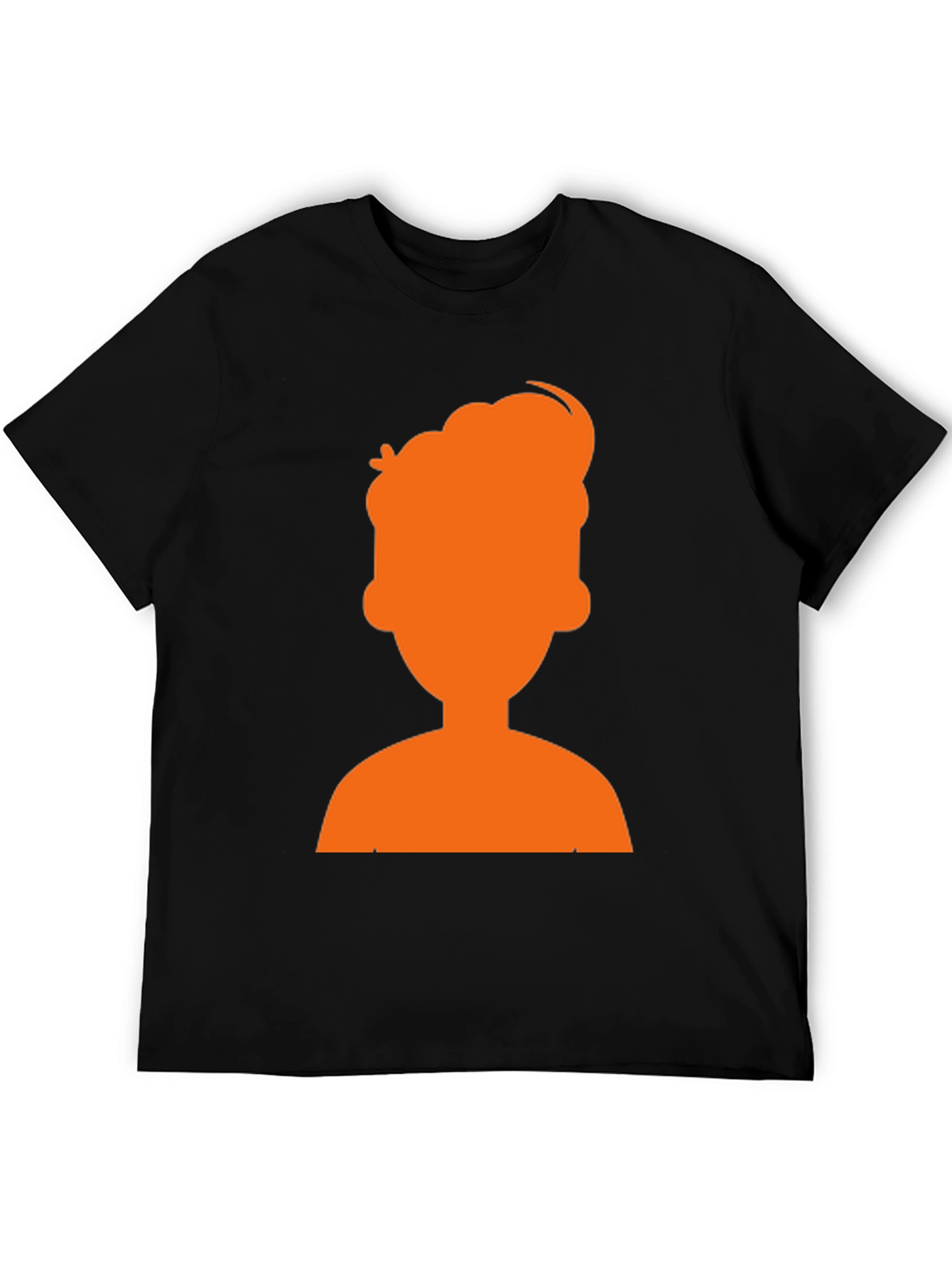 Orange Silhouette Graphic Black T-Shirt