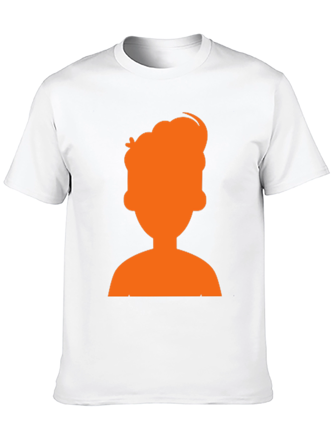 Orange Silhouette Graphic Black T-Shirt