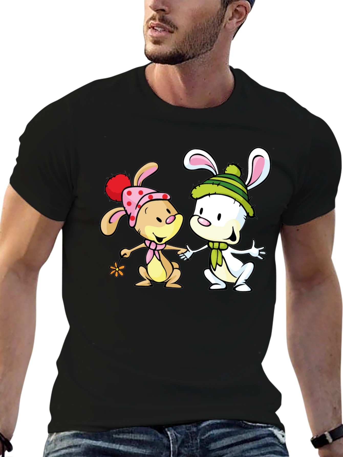 Cute Cartoon Bunny Graphic Tee