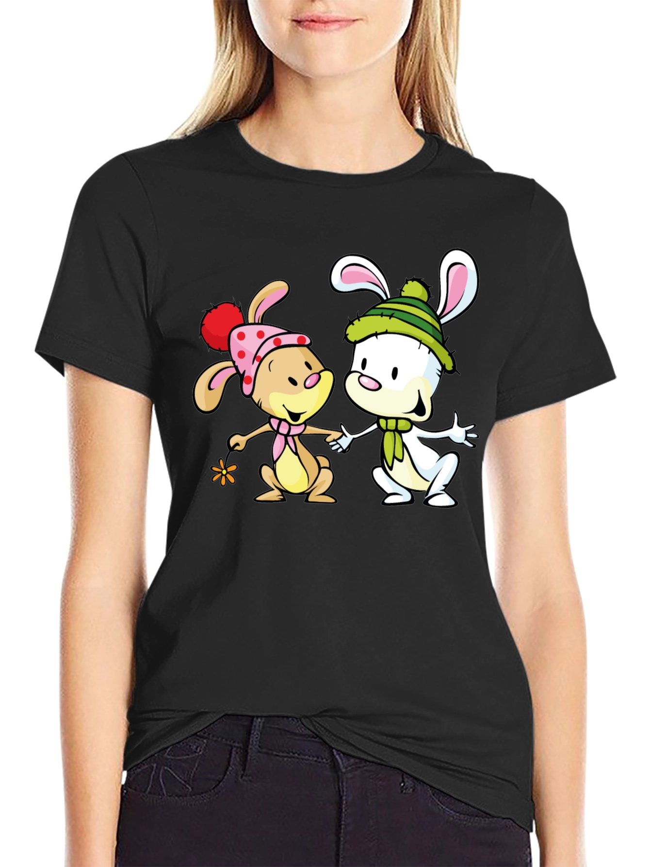 Cute Cartoon Bunny Graphic Tee