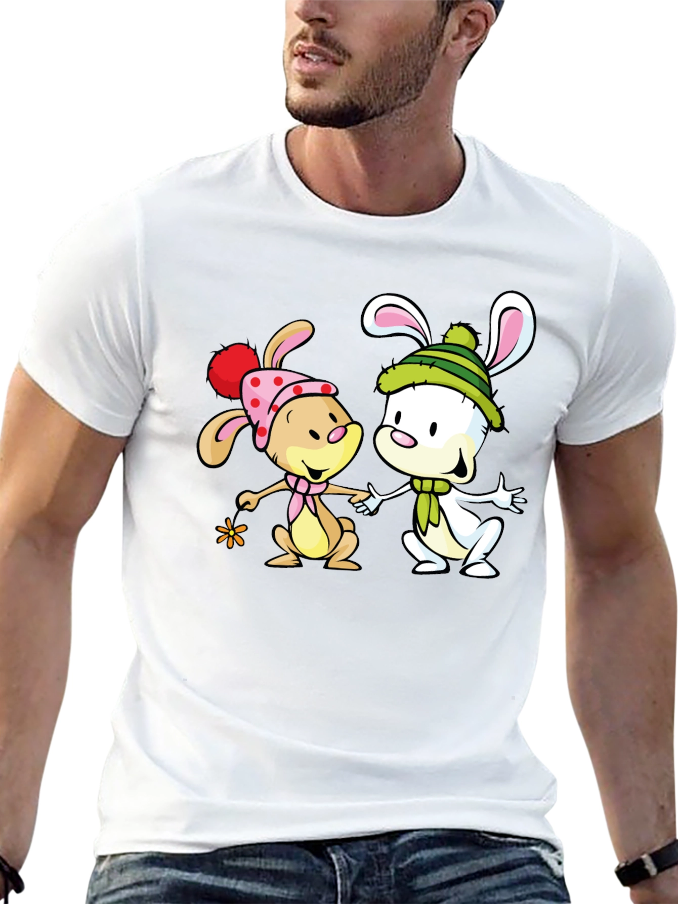 Cute Cartoon Bunny Graphic Tee