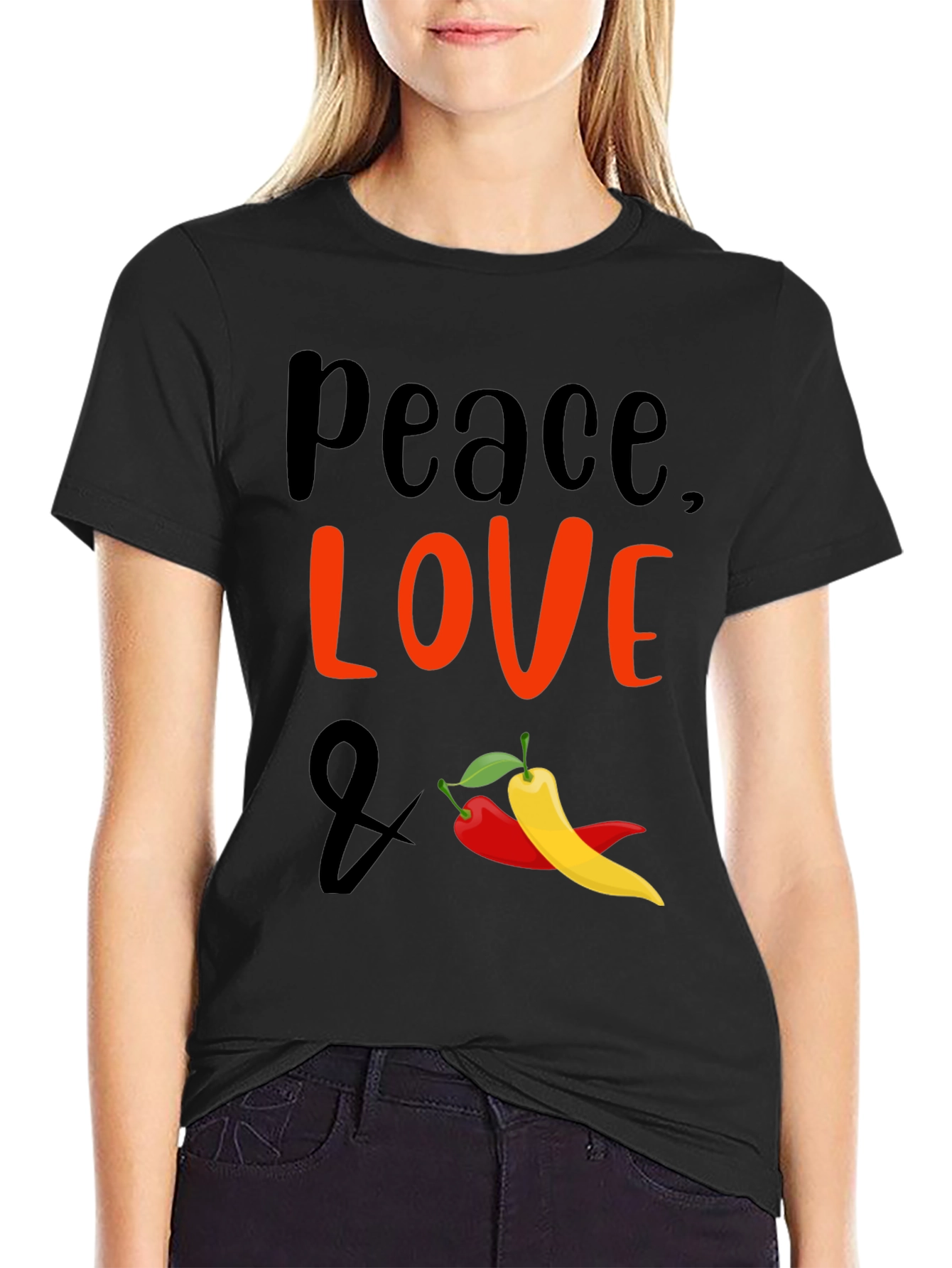 Peace Love & Peppers Graphic T-Shirt
