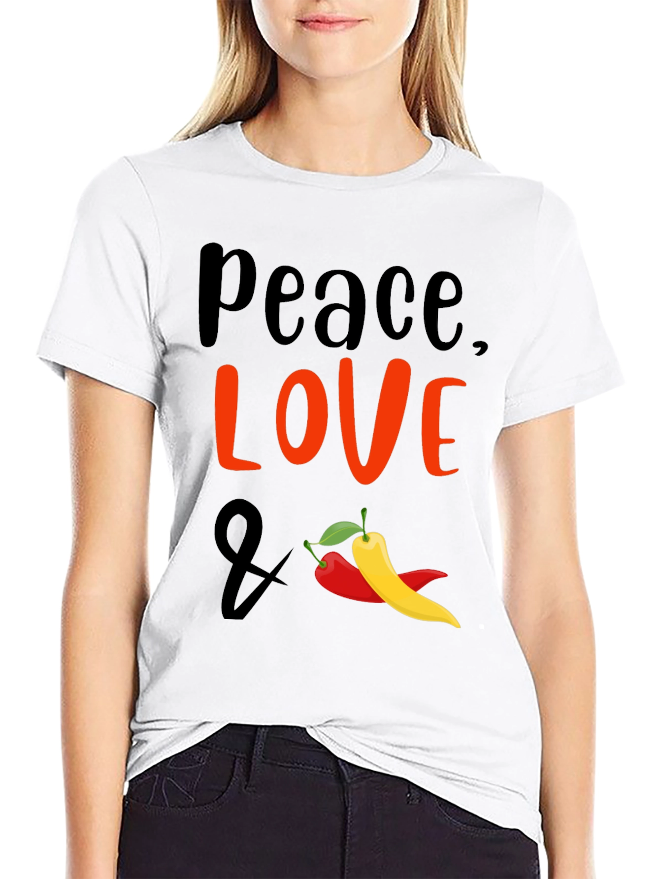 Peace Love & Peppers Graphic T-Shirt