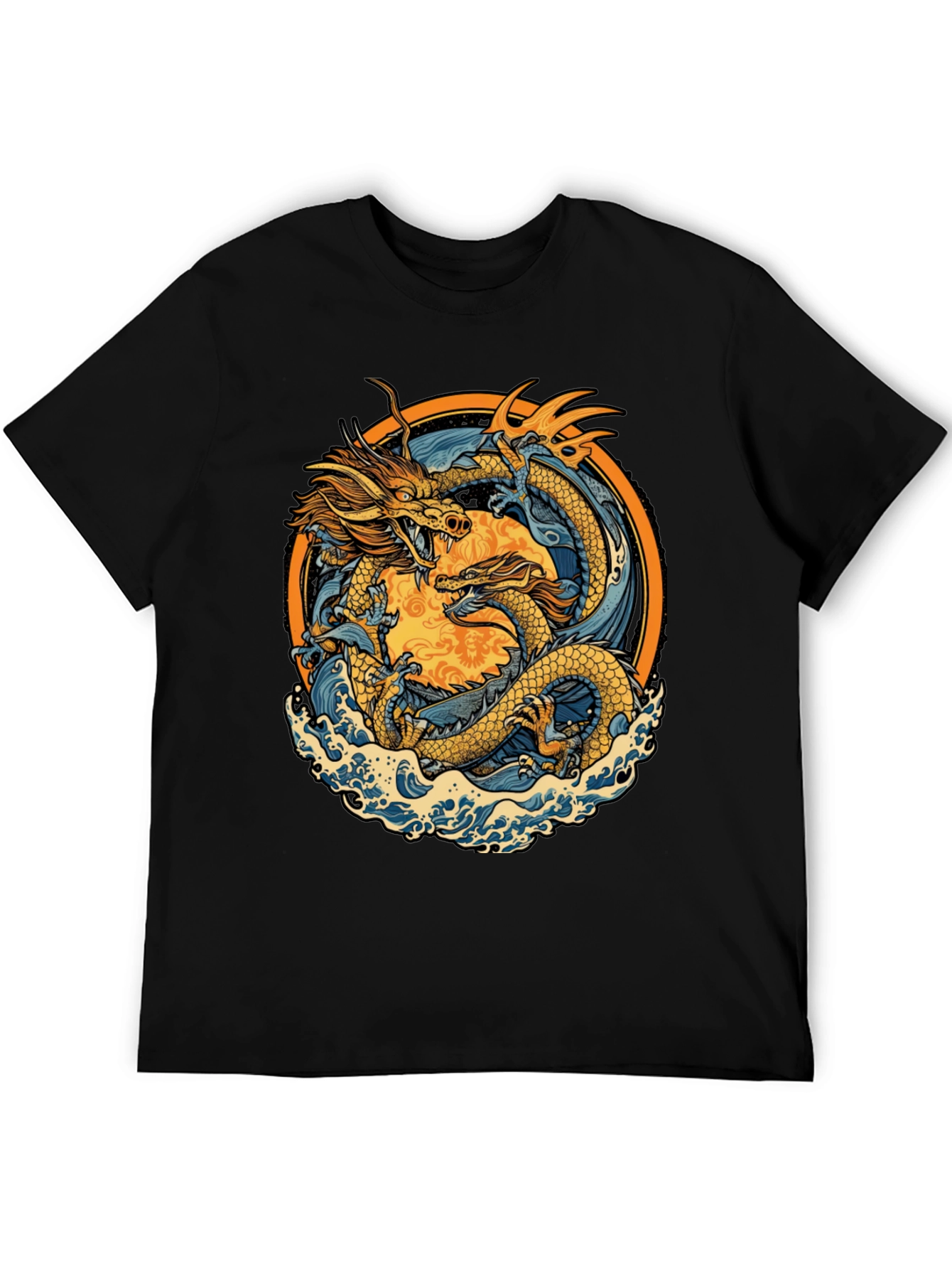 Dragon Graphic Tee - Black Casual Shirt