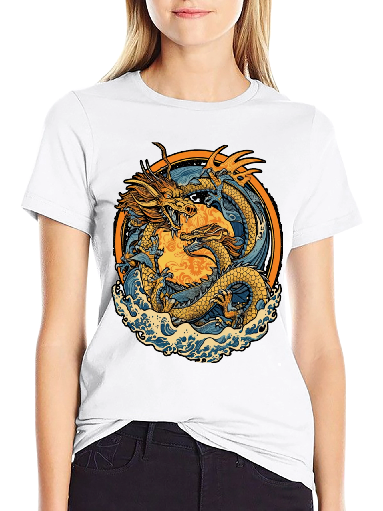 Dragon Graphic Tee - Black Casual Shirt
