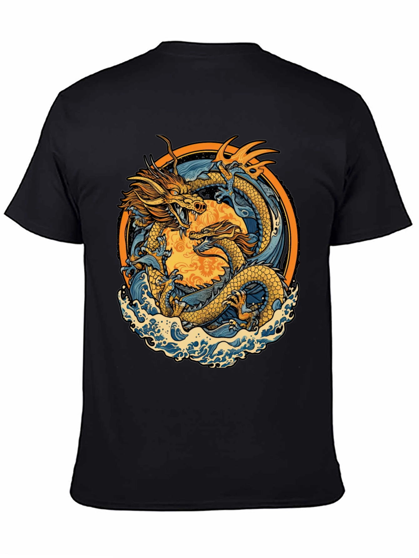 Dragon Graphic Tee - Black Casual Shirt