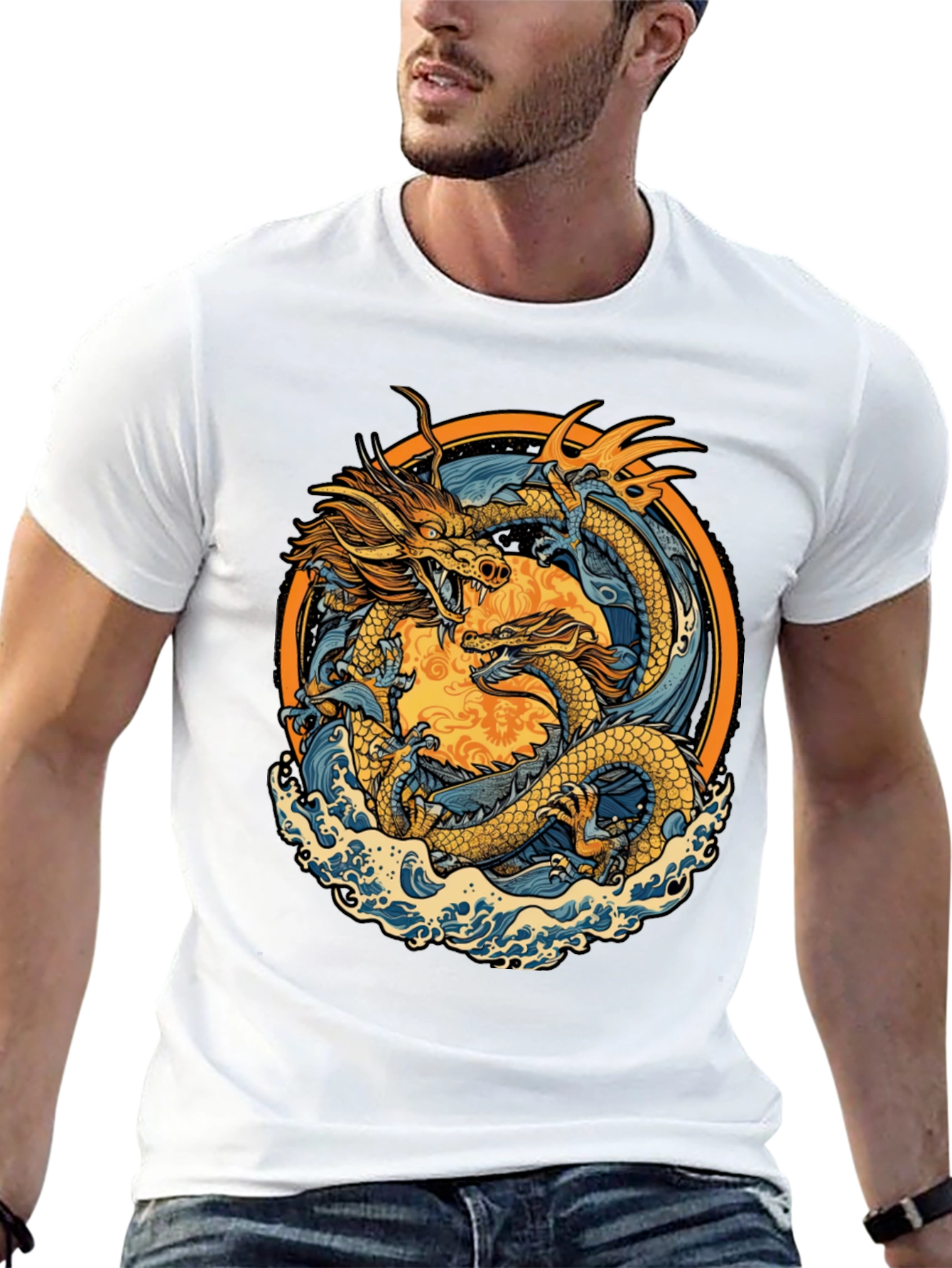 Dragon Graphic Tee - Black Casual Shirt