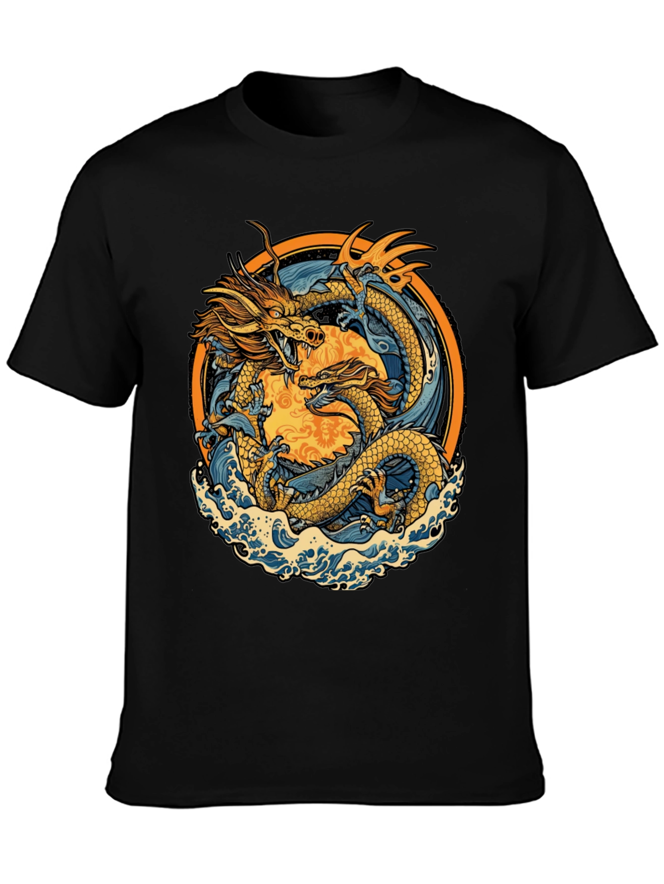 Dragon Graphic Tee - Black Casual Shirt
