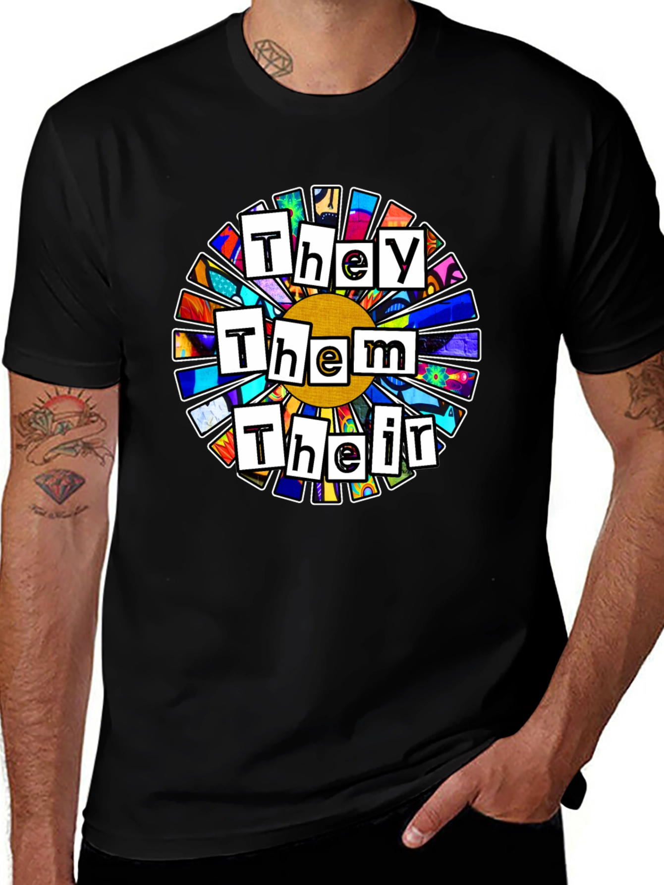 Pronoun Flower T-Shirt - They Them Their Pride Tee
