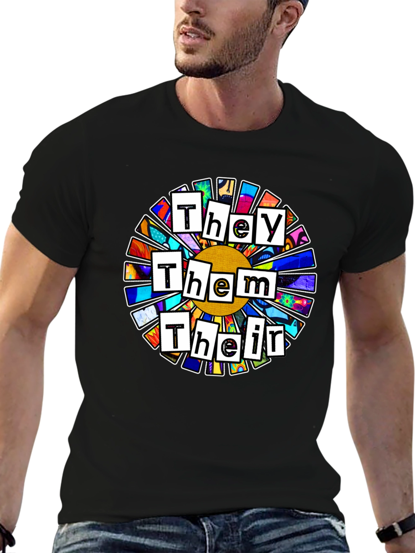 Pronoun Flower T-Shirt - They Them Their Pride Tee