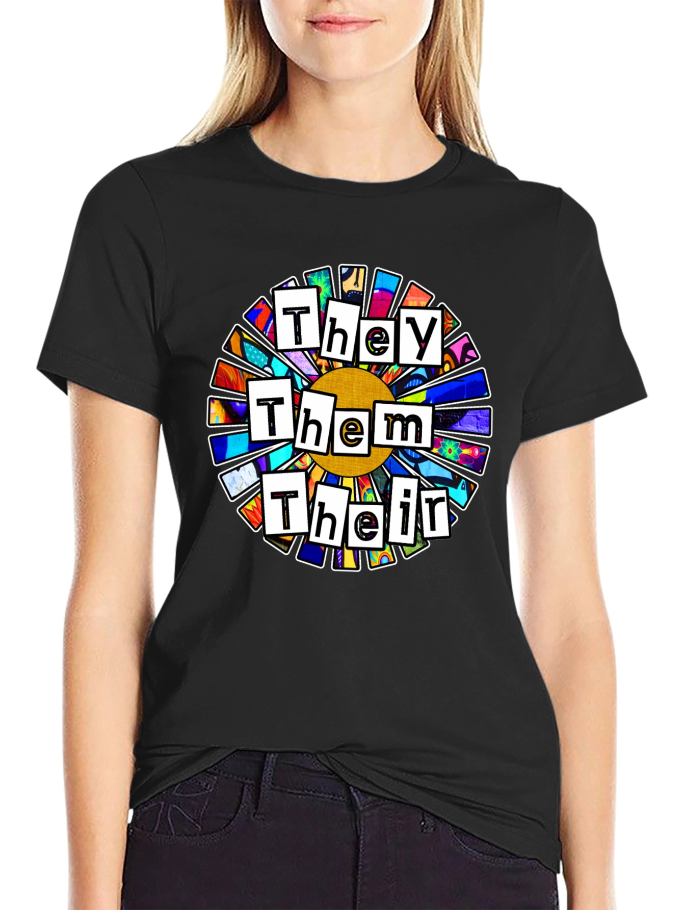 Pronoun Flower T-Shirt - They Them Their Pride Tee