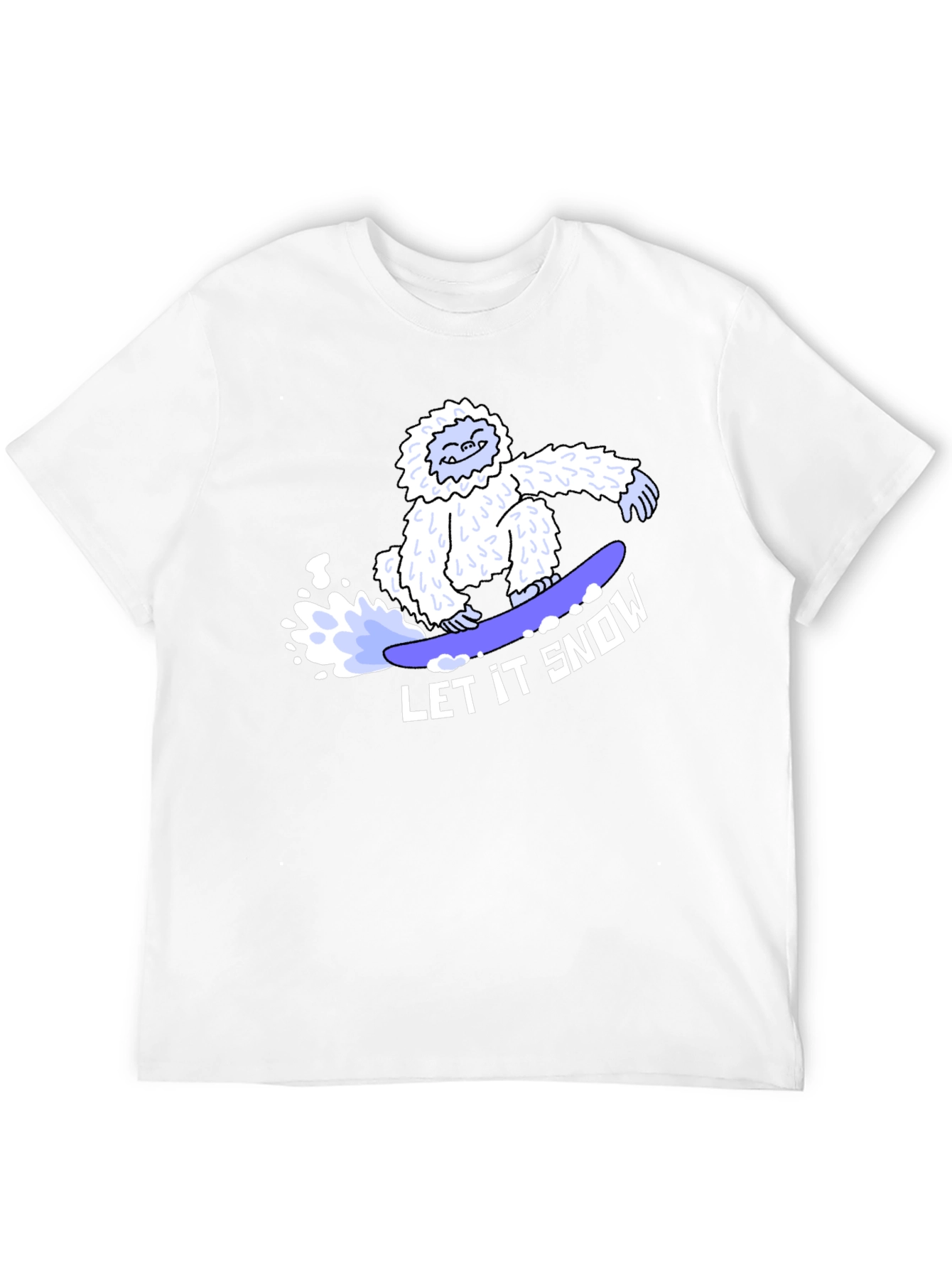 Let it Snow Bigfoot Snowboarding Graphic Tee - Black