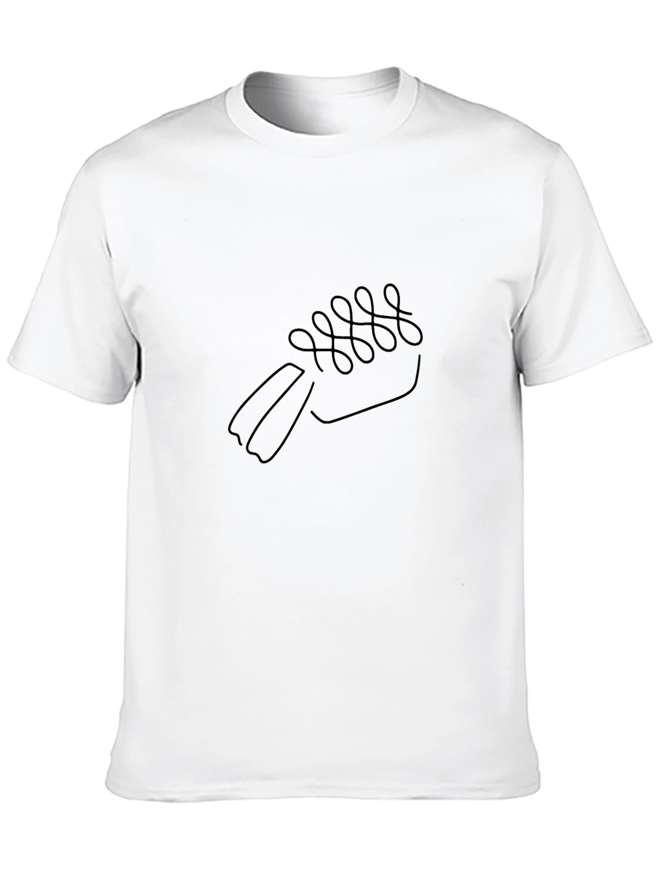 Minimalist Shoe Line Art Black T-Shirt
