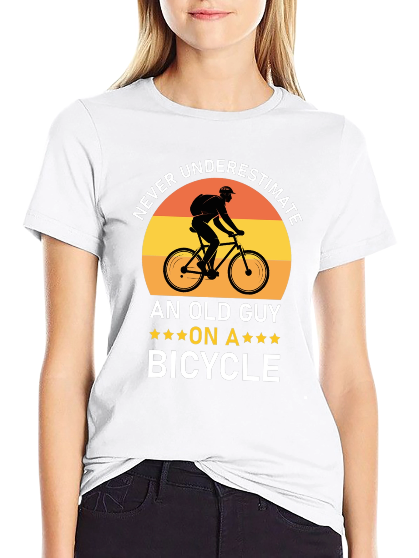 Never Underestimate Old Guy On Bicycle T-Shirt