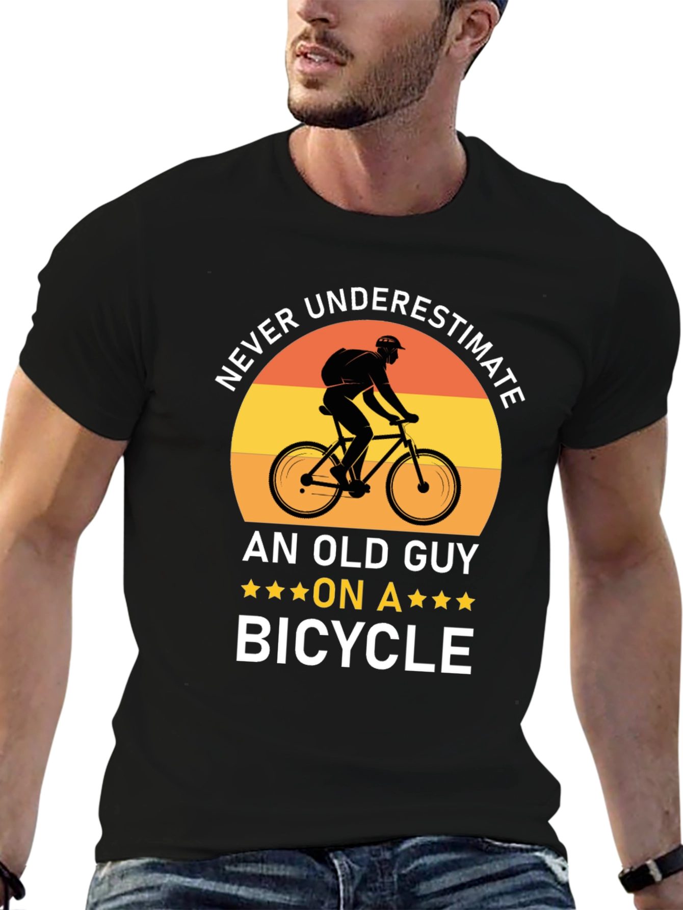 Never Underestimate Old Guy On Bicycle T-Shirt