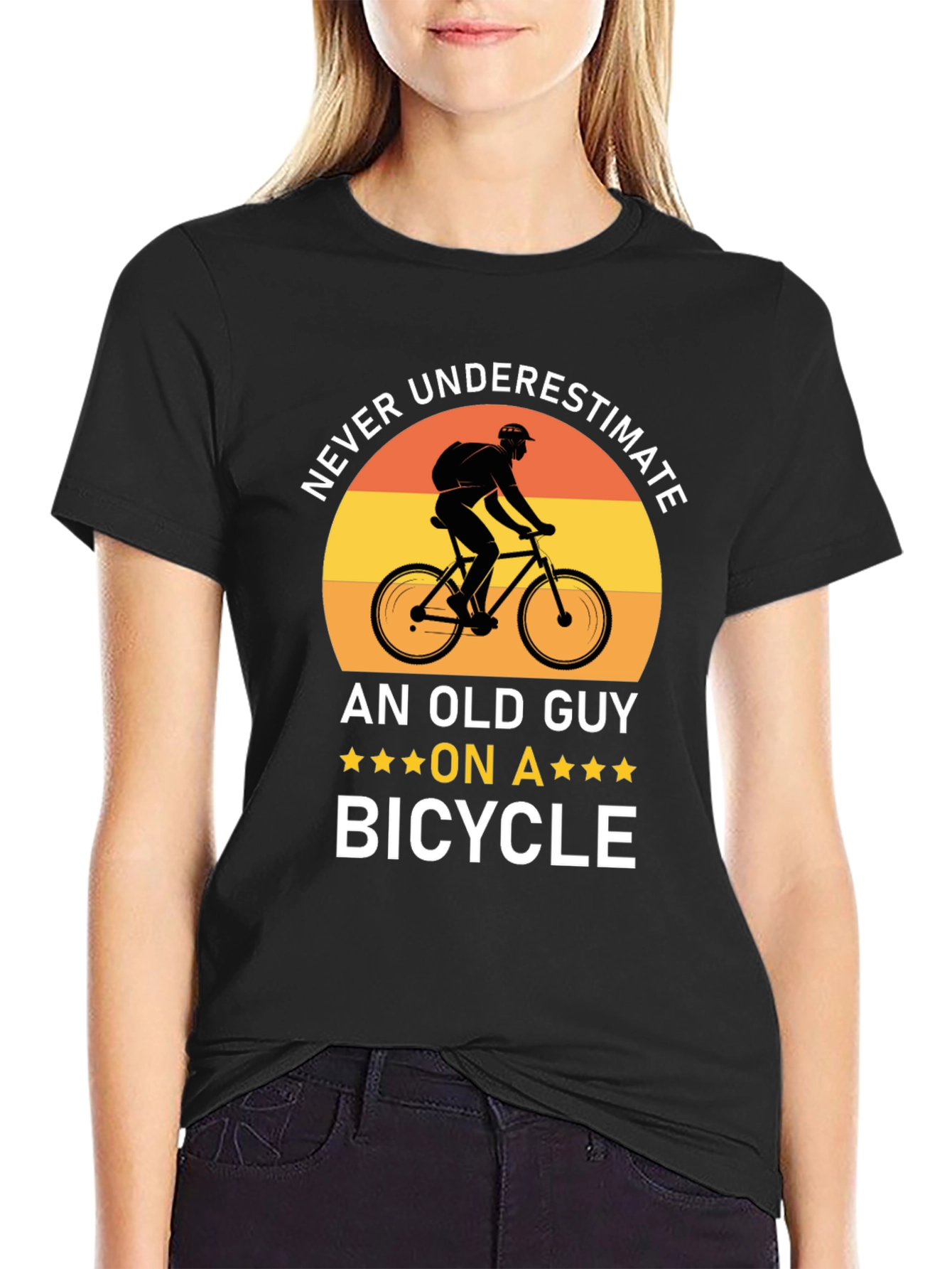 Never Underestimate Old Guy On Bicycle T-Shirt