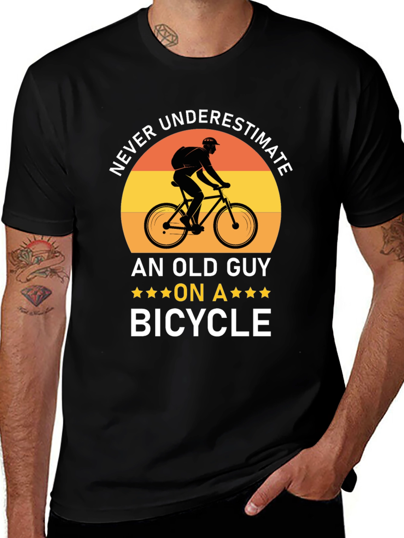 Never Underestimate Old Guy On Bicycle T-Shirt