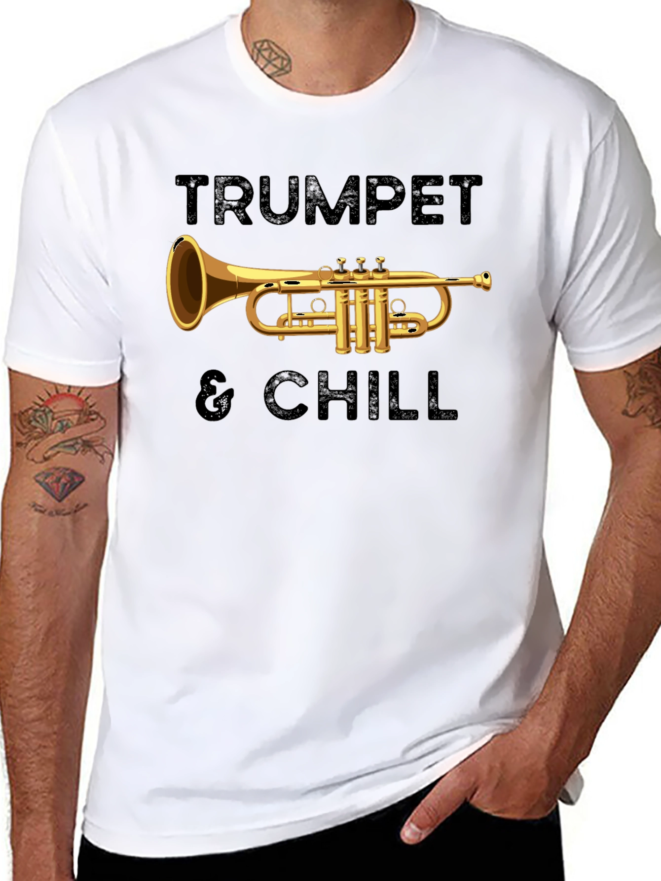 Trumpet & Chill Graphic Tee - Music Lovers T-Shirt