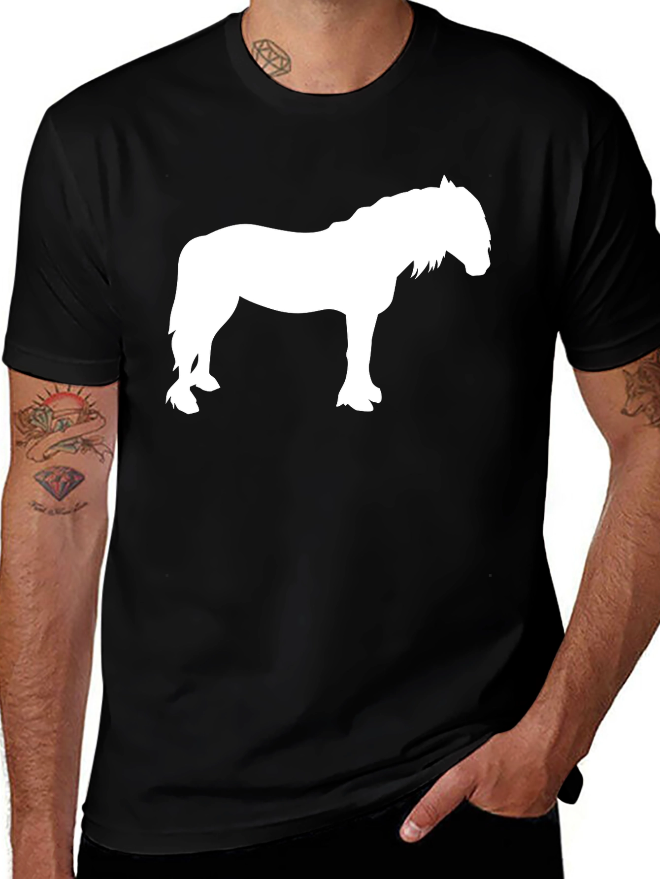 Black Horse Silhouette T-Shirt