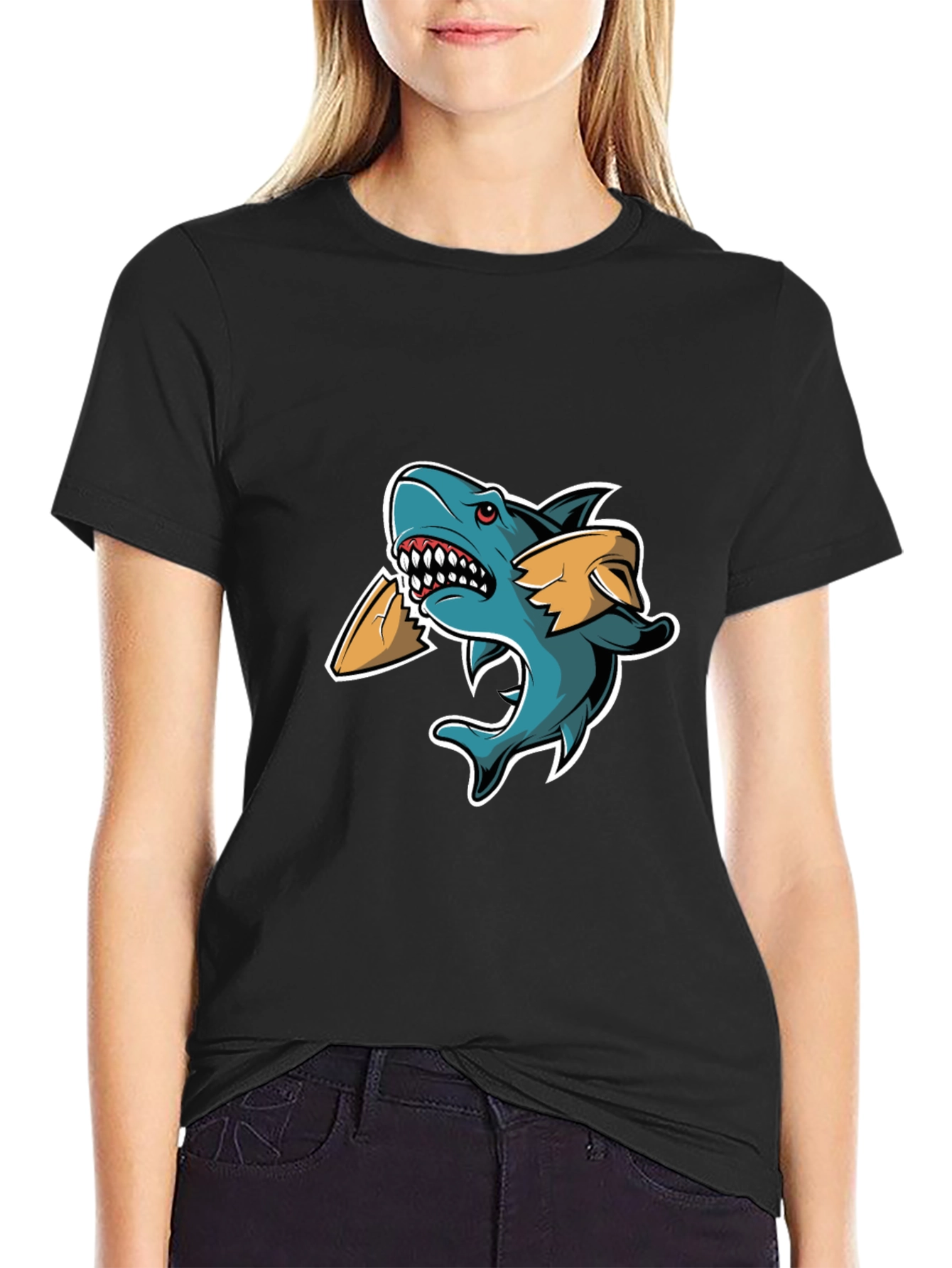 Shark Eating Taco Graphic T-Shirt