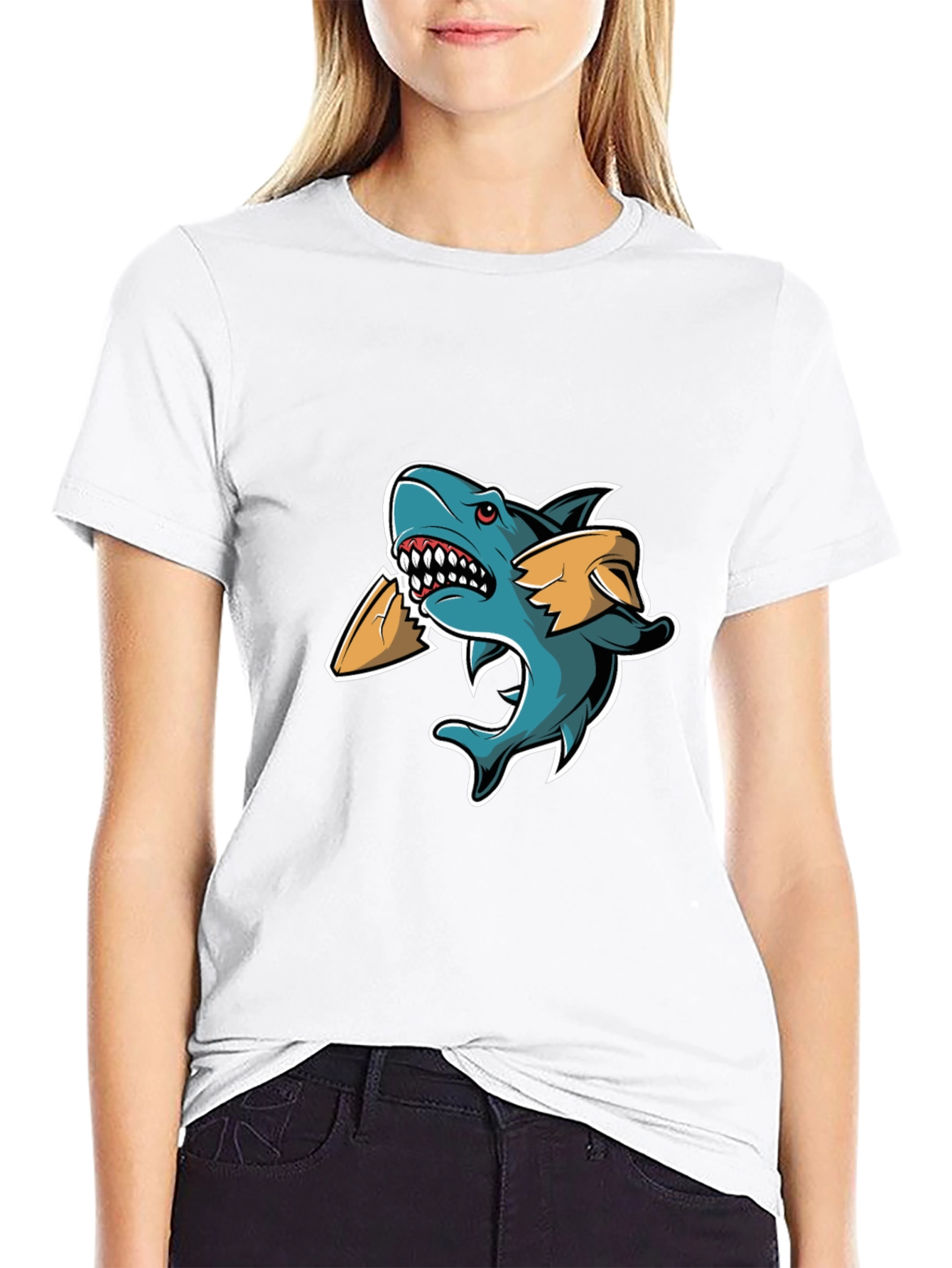 Shark Eating Taco Graphic T-Shirt