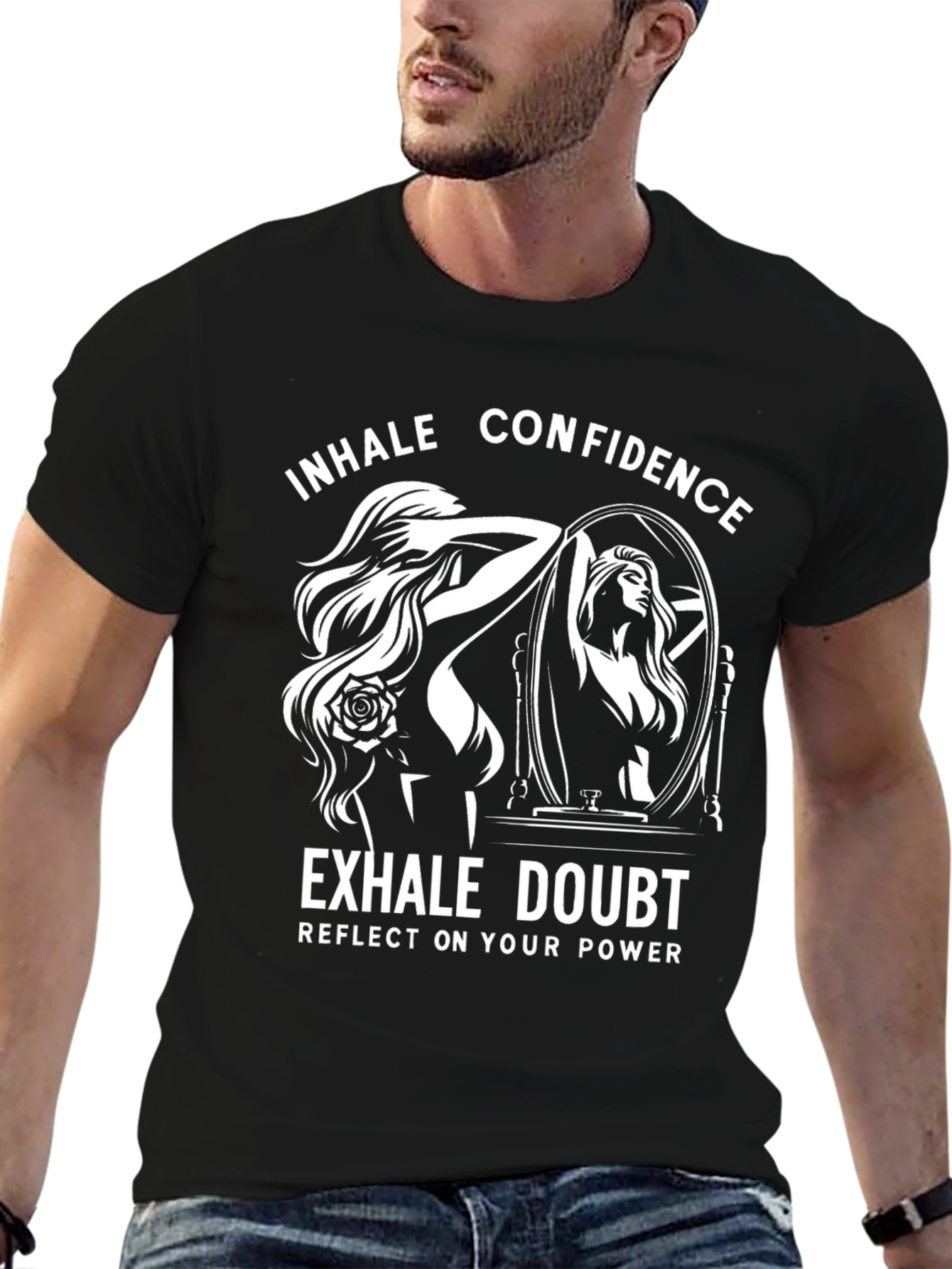 Inhale Confidence Black Graphic Tee