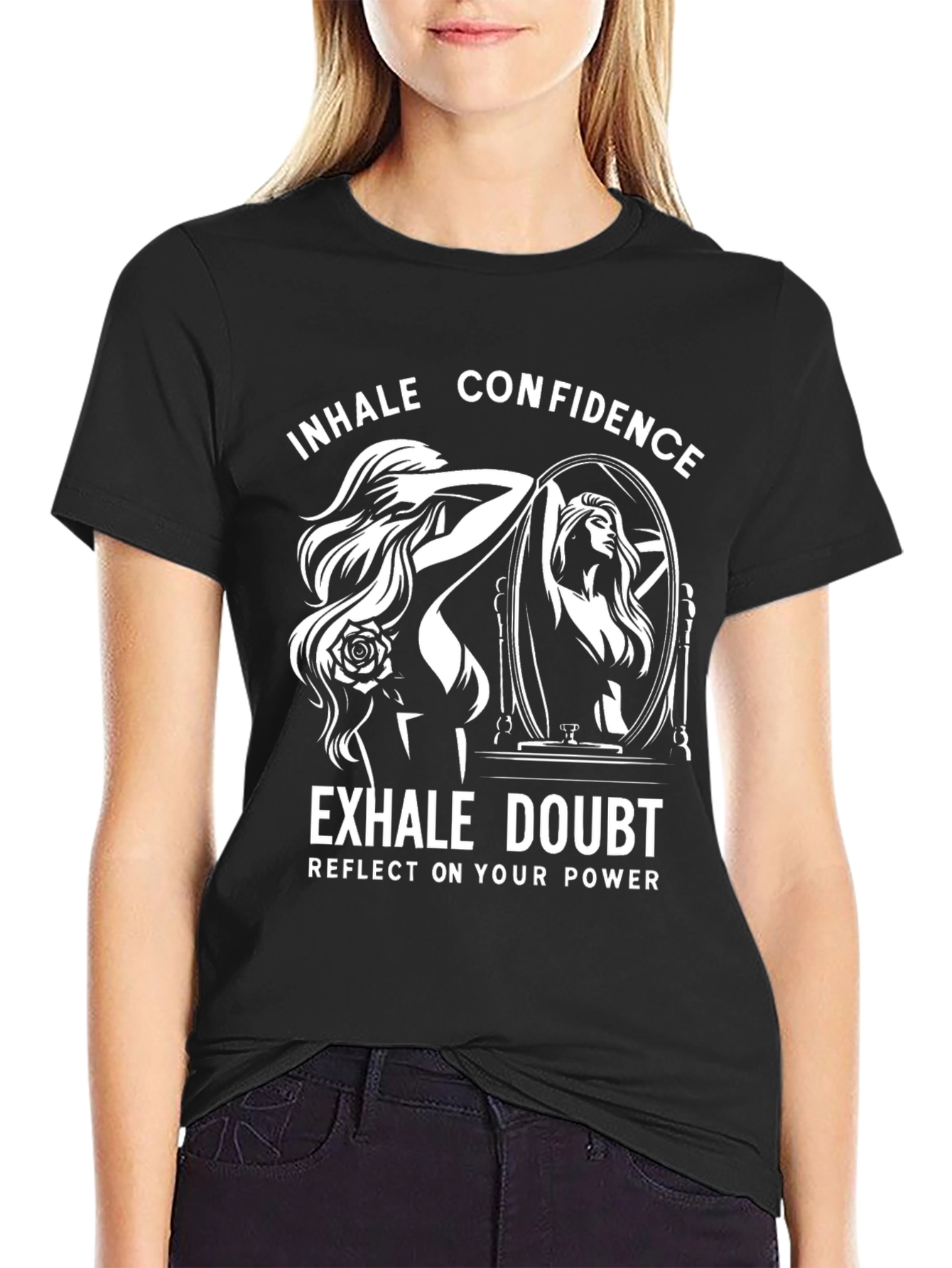 Inhale Confidence Black Graphic Tee