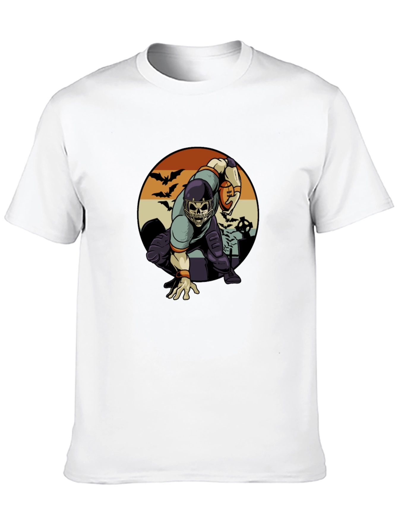 Skeleton Football Player T-Shirt - Halloween Design
