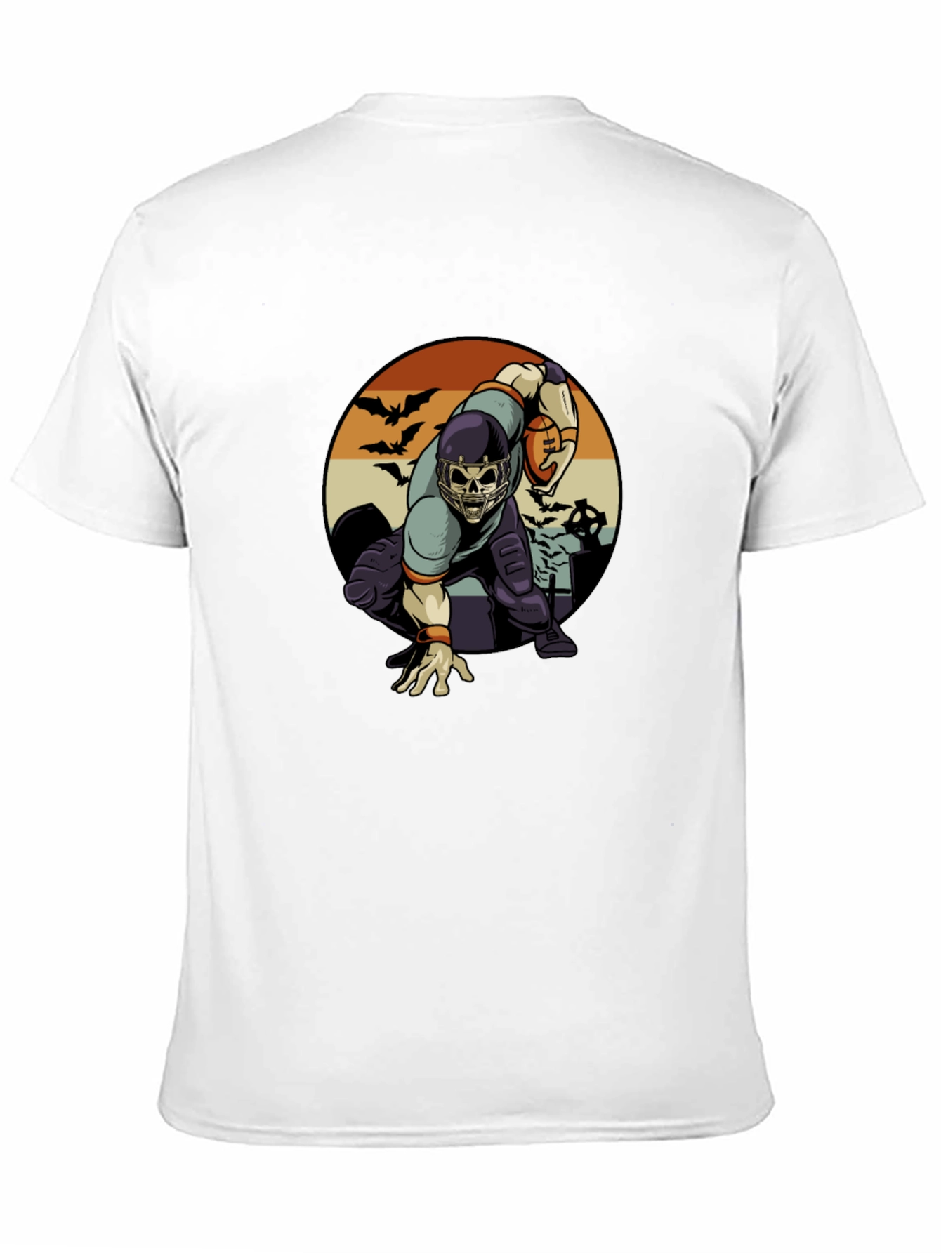 Skeleton Football Player T-Shirt - Halloween Design