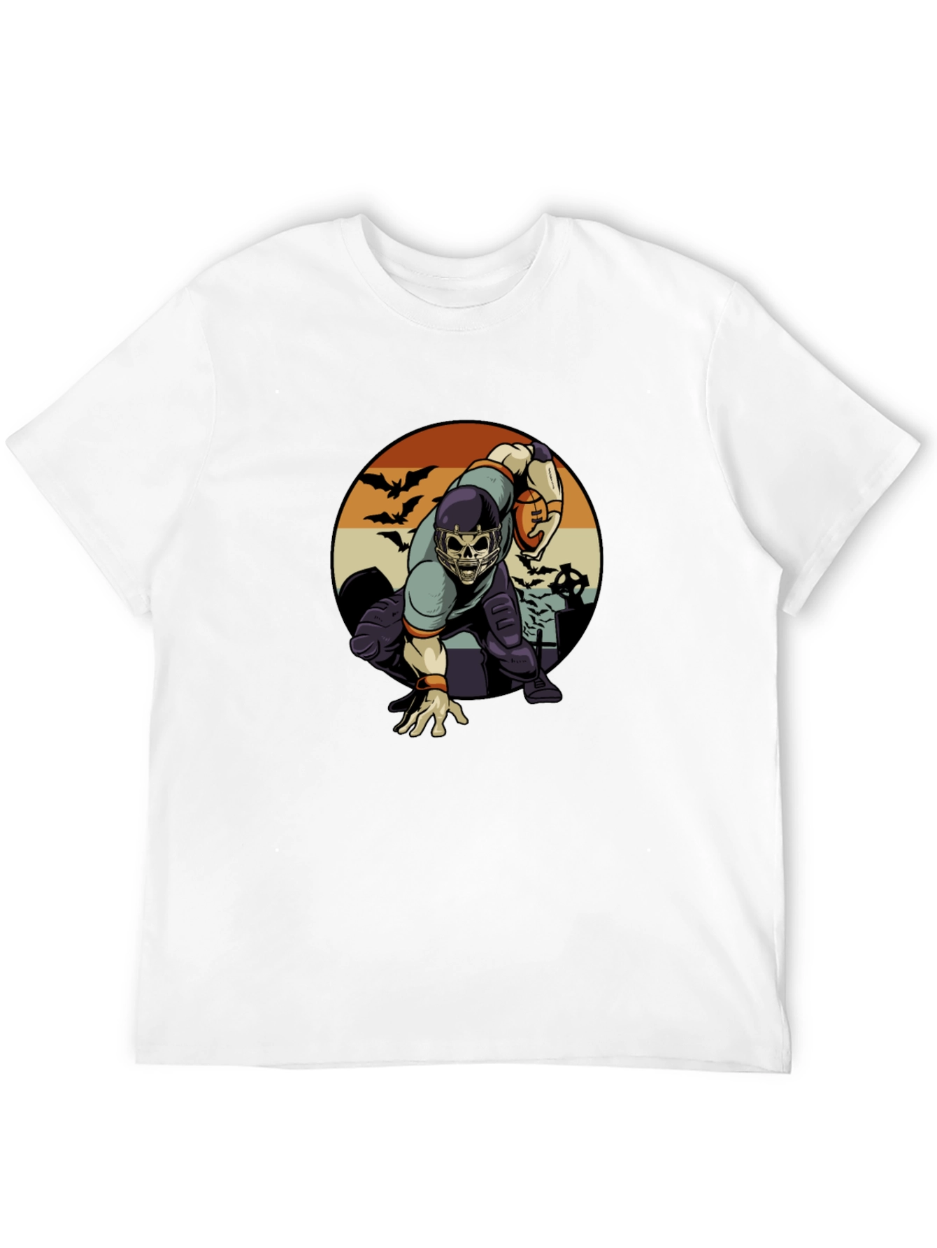 Skeleton Football Player T-Shirt - Halloween Design
