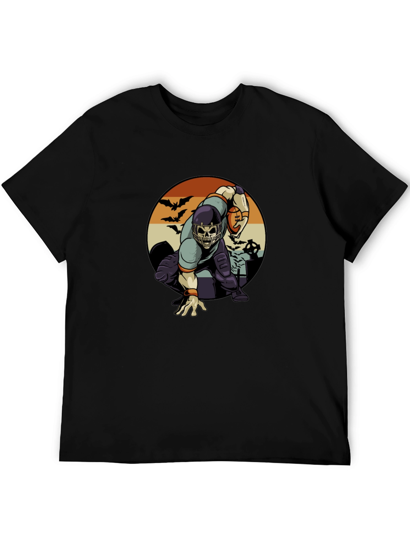 Skeleton Football Player T-Shirt - Halloween Design