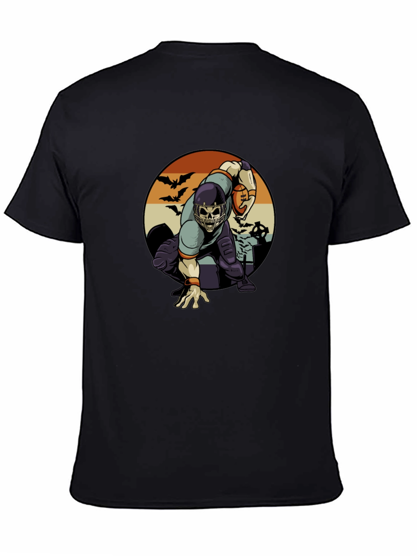 Skeleton Football Player T-Shirt - Halloween Design