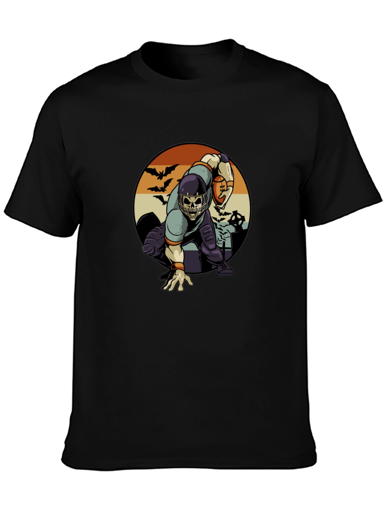 Skeleton Football Player T-Shirt - Halloween Design