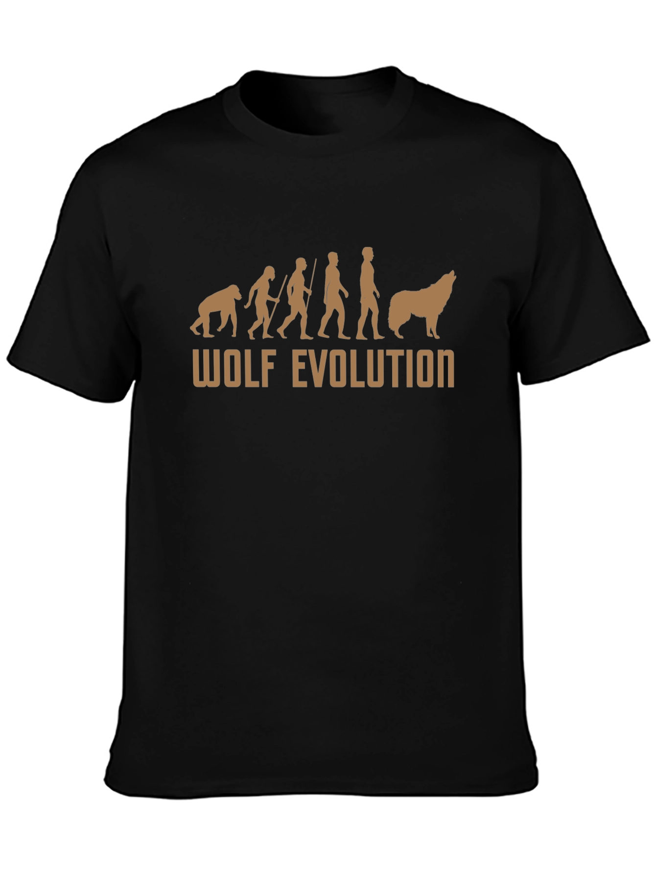 Wolf Evolution Graphic T-Shirt - Black Cotton Tee