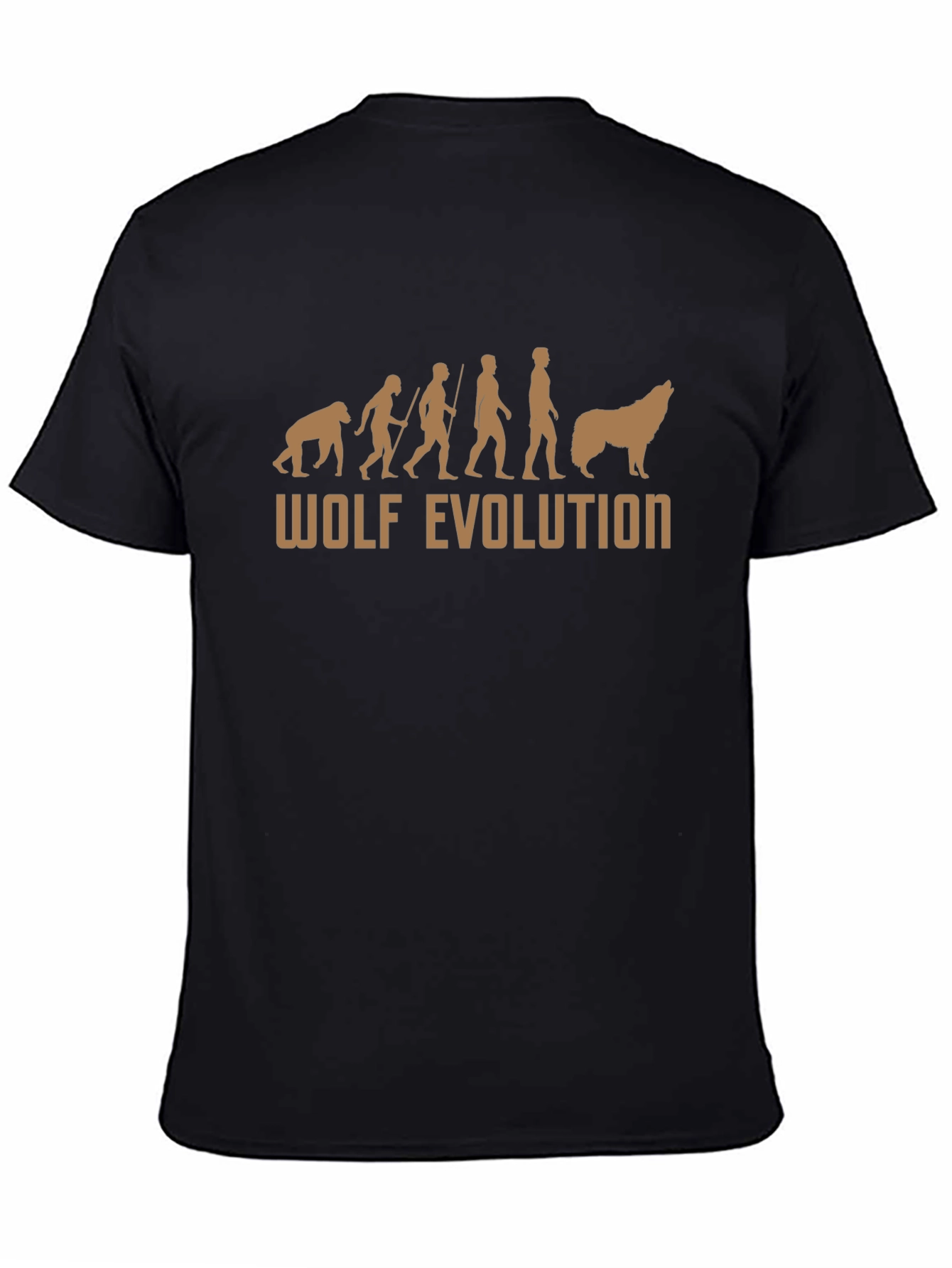 Wolf Evolution Graphic T-Shirt - Black Cotton Tee