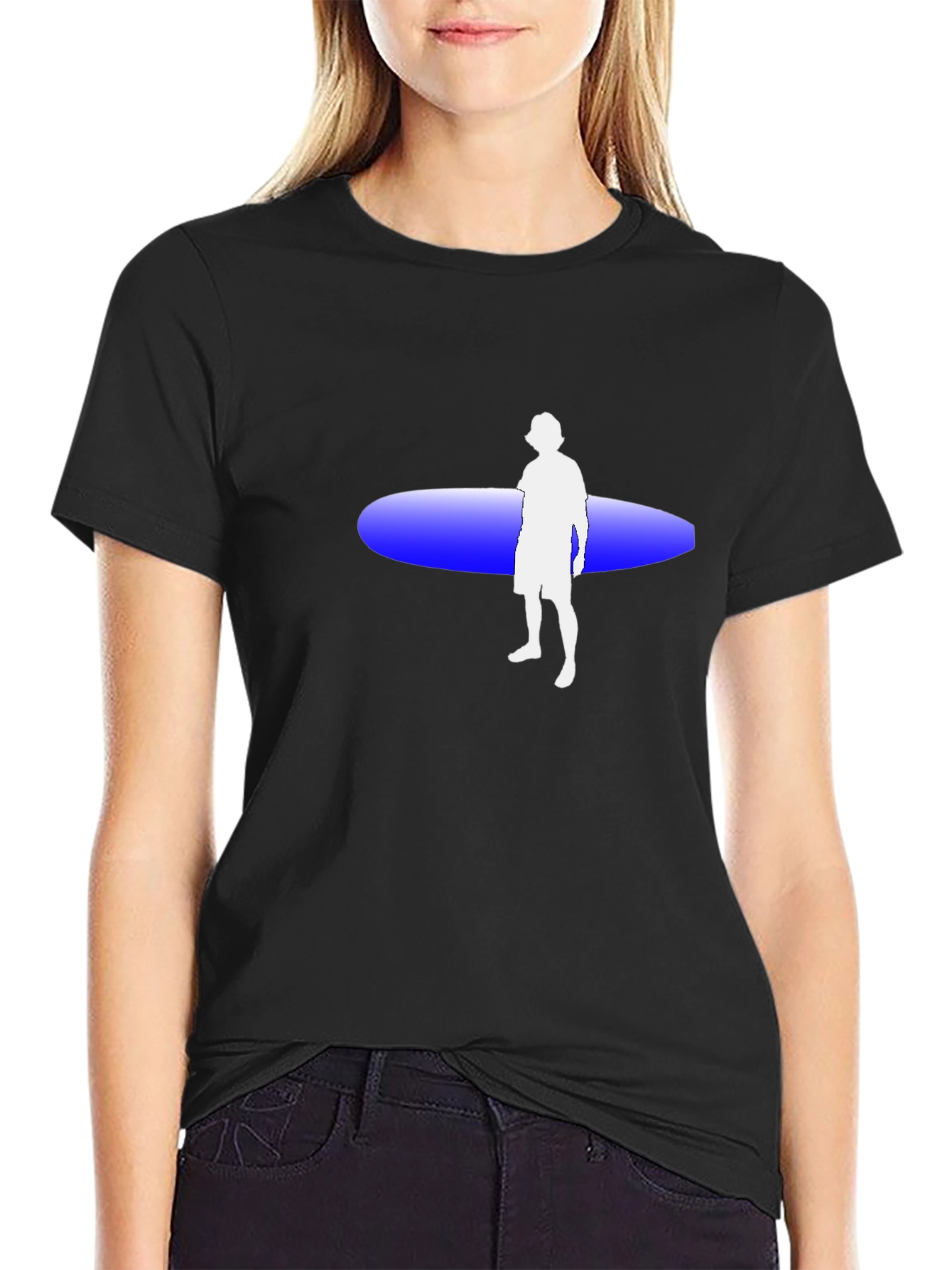 Surfer Graphic Tee - Black Cotton T-Shirt