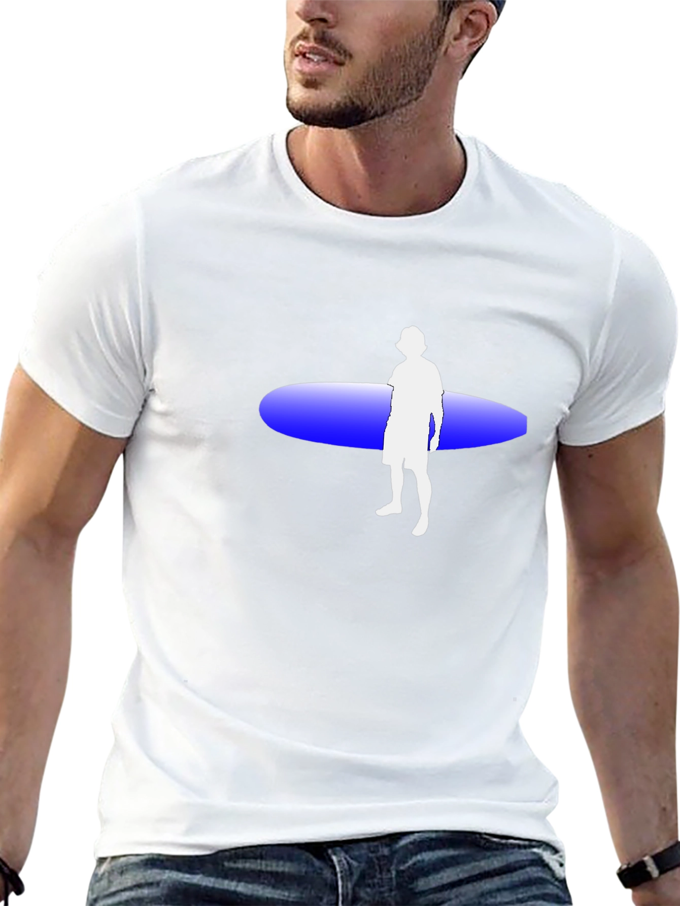 Surfer Graphic Tee - Black Cotton T-Shirt