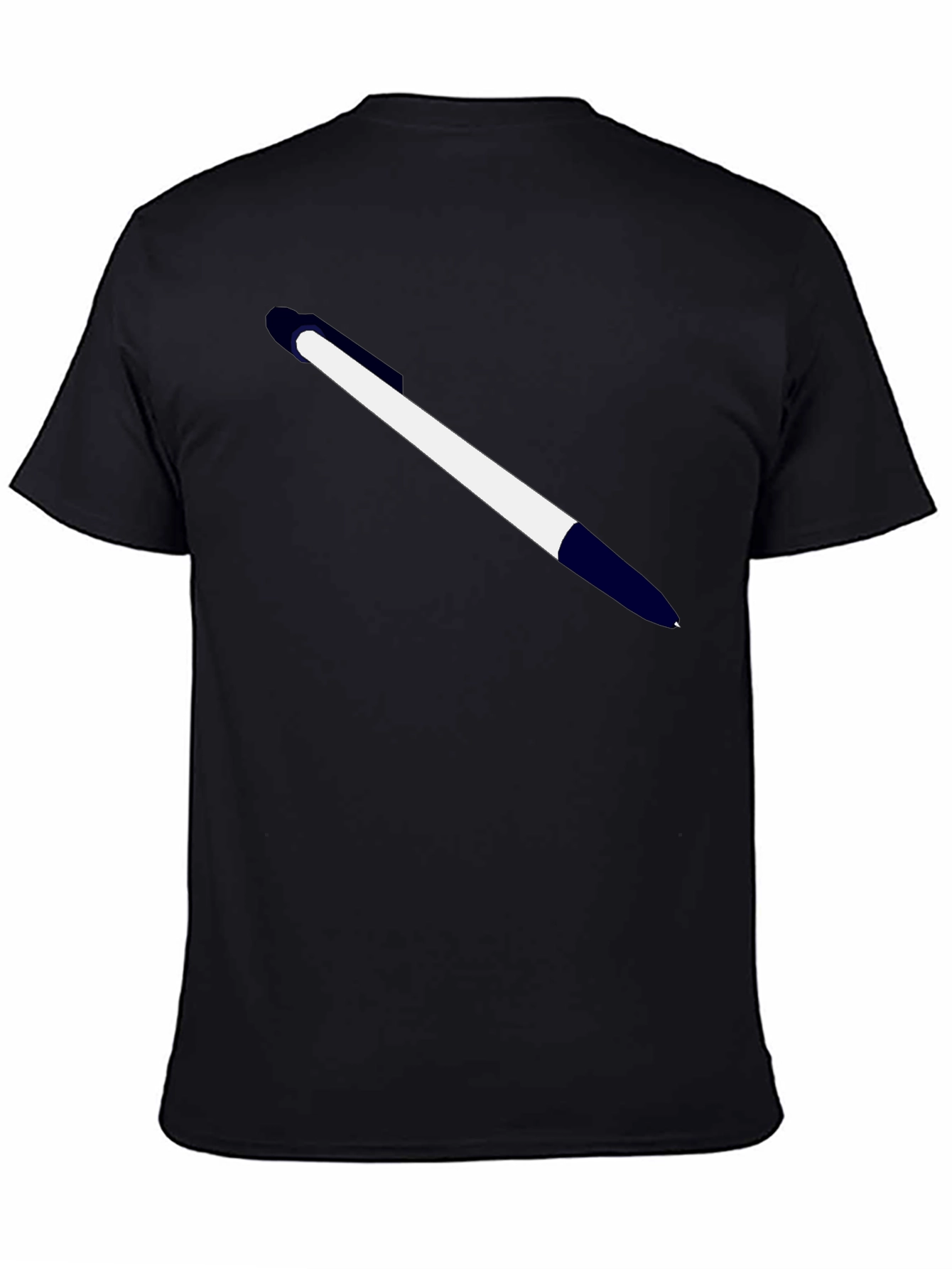 Mens Black T-Shirt with Pen Graphic