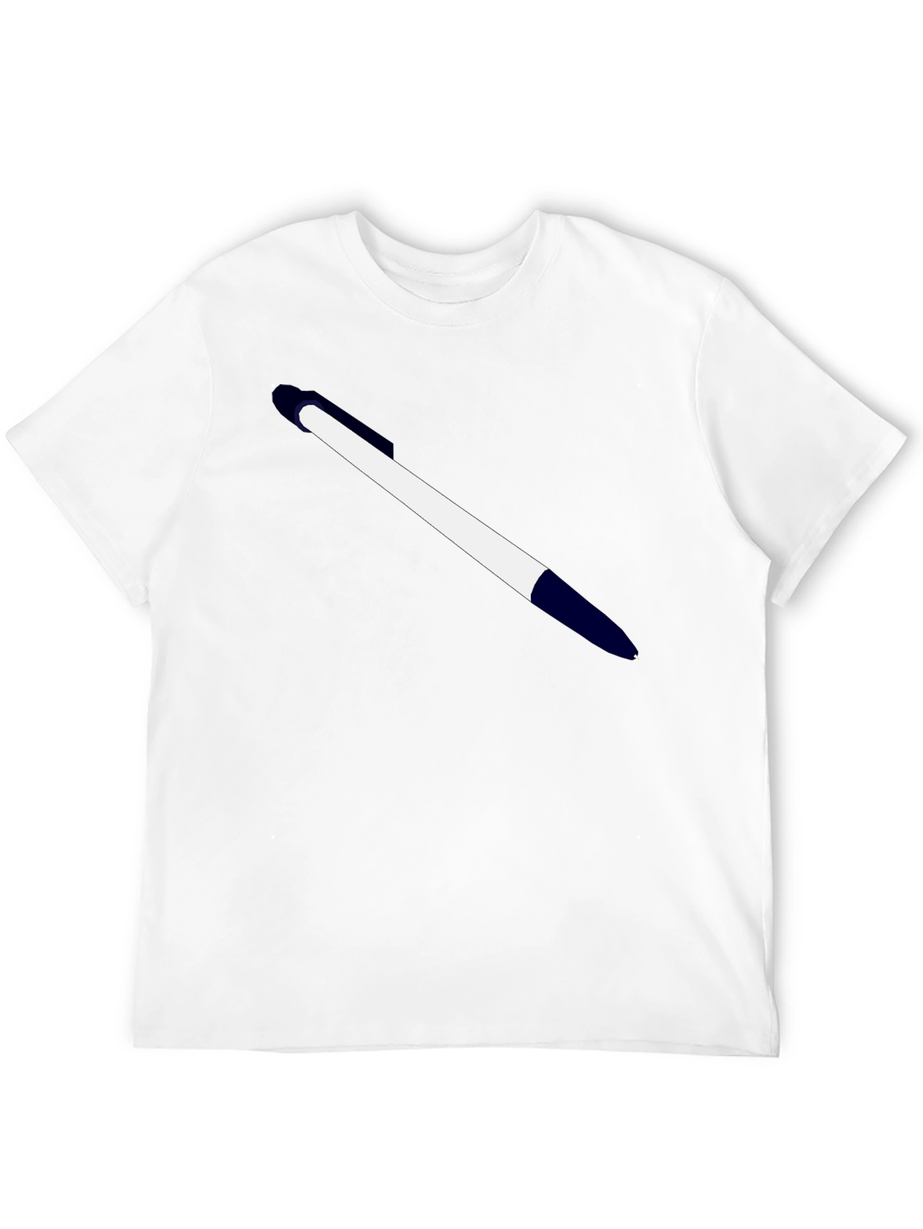 Mens Black T-Shirt with Pen Graphic