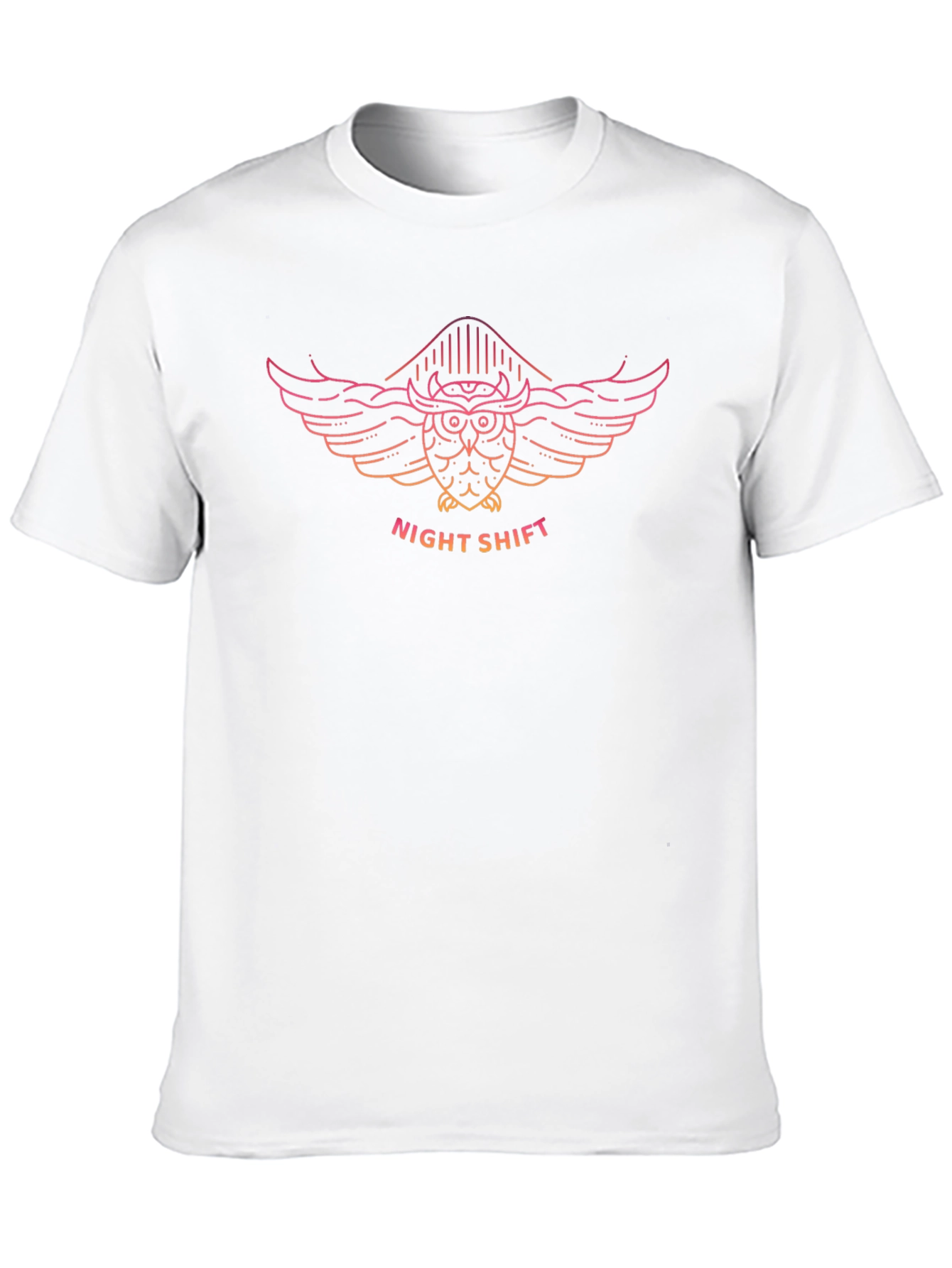 Night Shift Owl Graphic Tee - Black Cotton T-Shirt