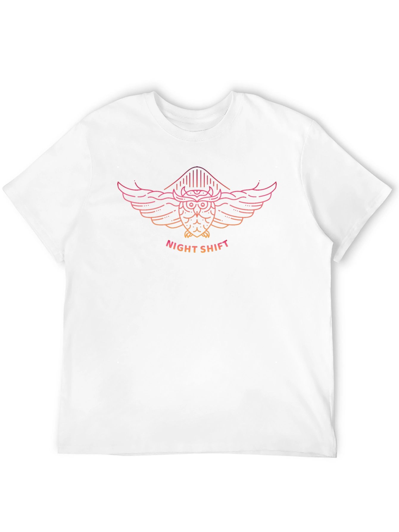 Night Shift Owl Graphic Tee - Black Cotton T-Shirt