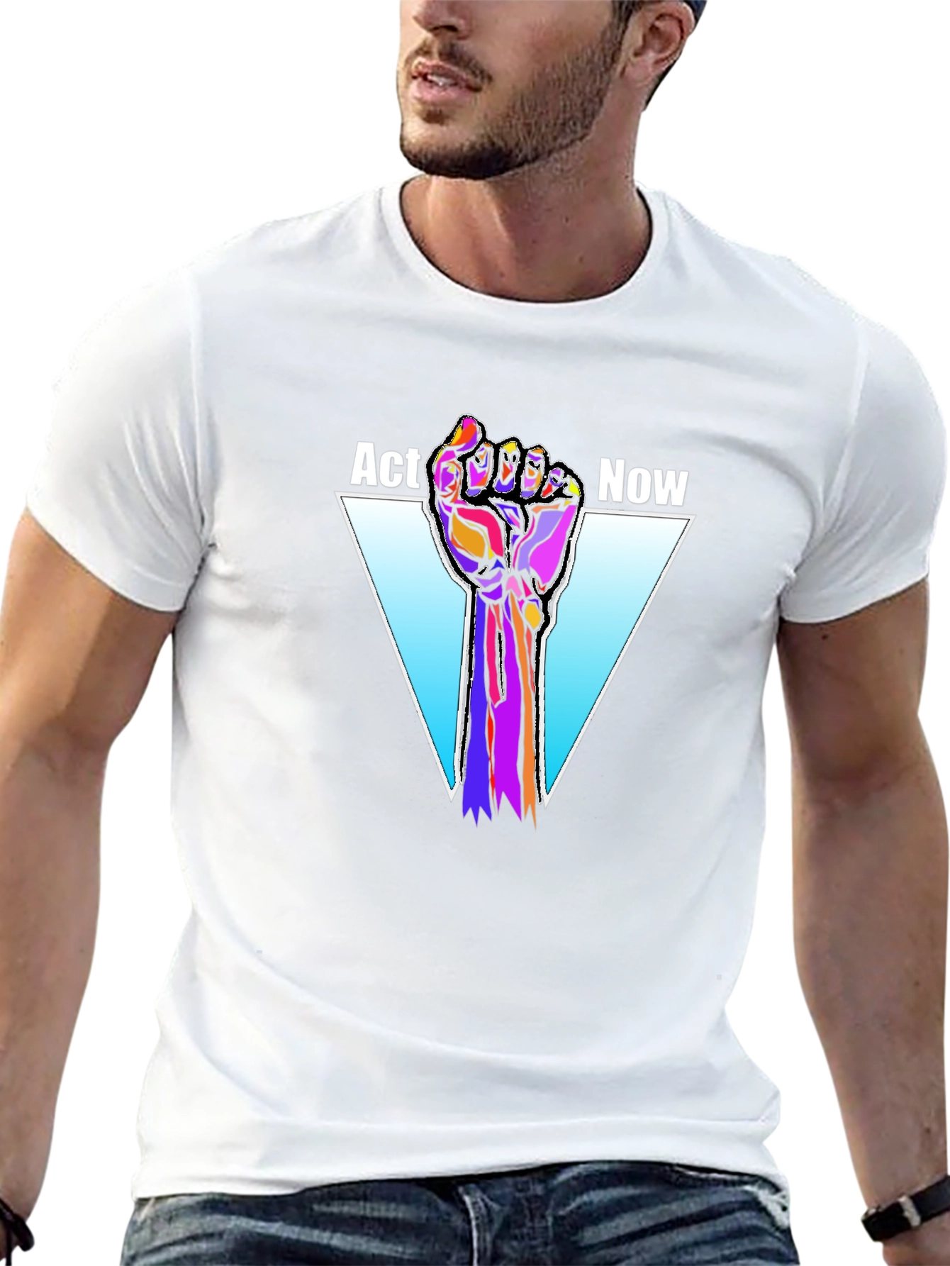 Act Now Graphic Tee - Black Cotton T-Shirt