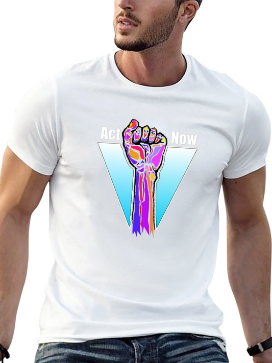 Act Now Graphic Tee - Black Cotton T-Shirt