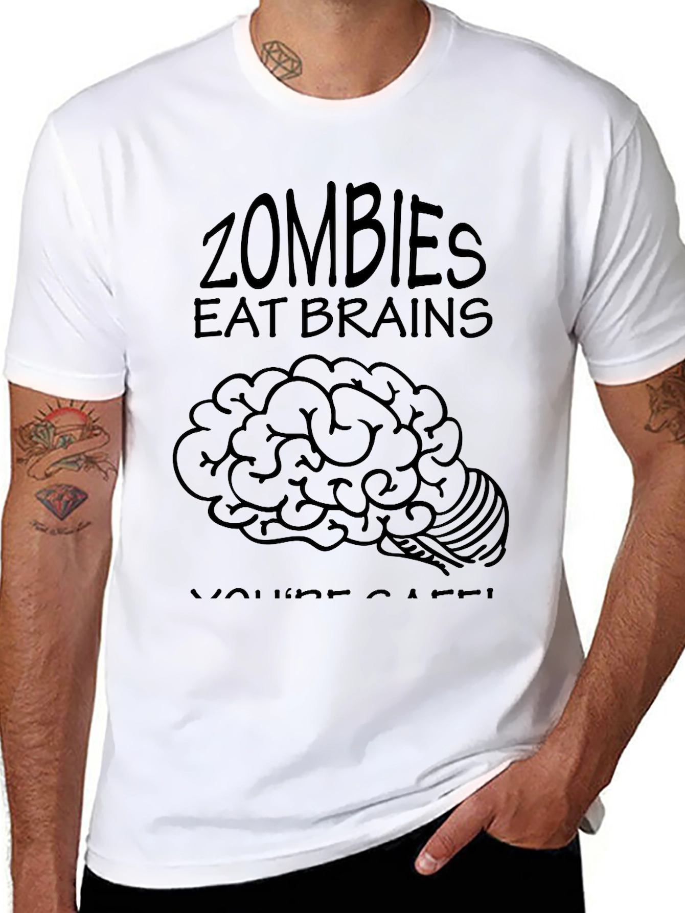 Zombie Brains Graphic Tee - Sarcastic Humor T-Shirt