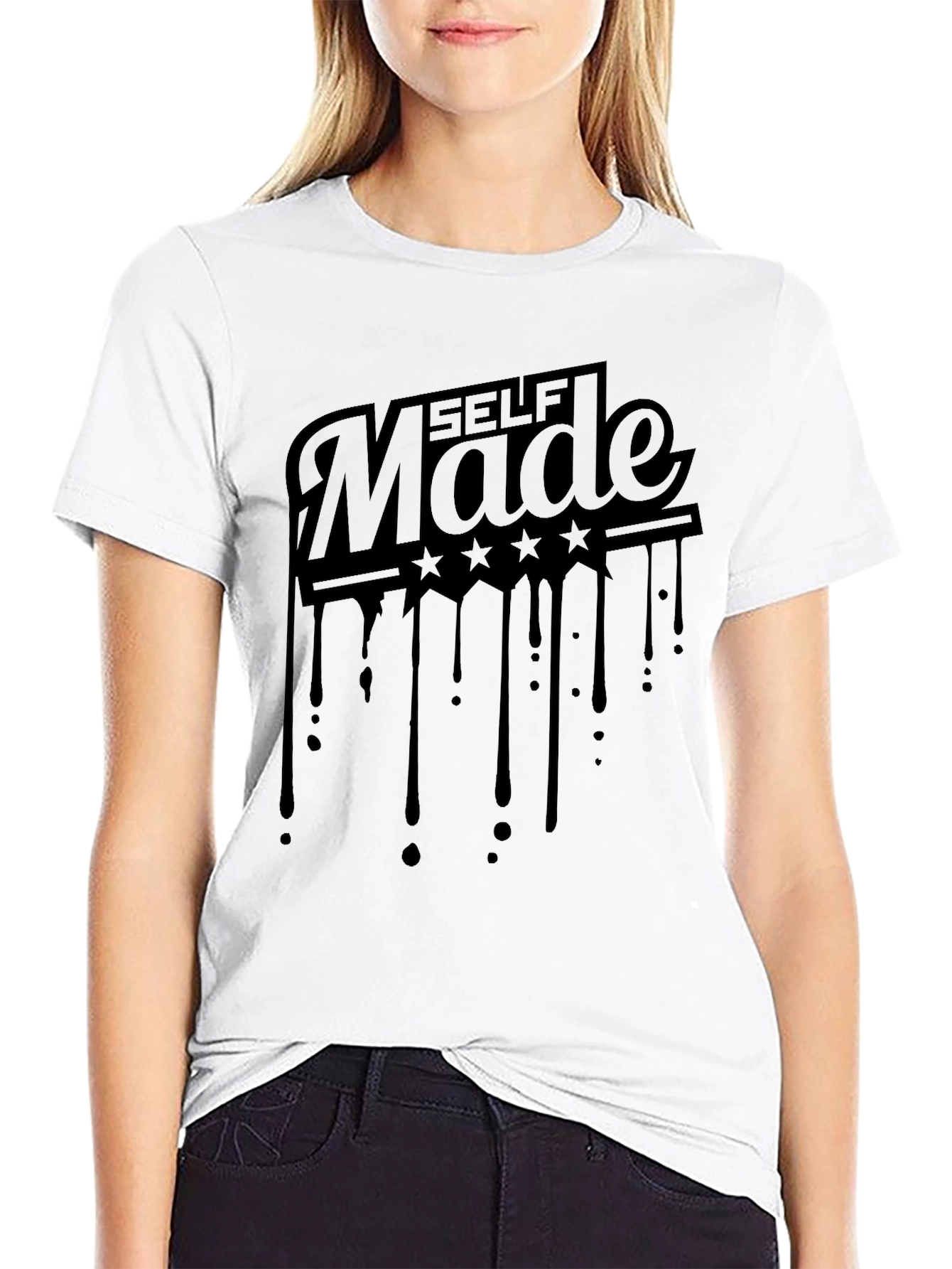 Self Made Dripping Stars Graphic T-Shirt