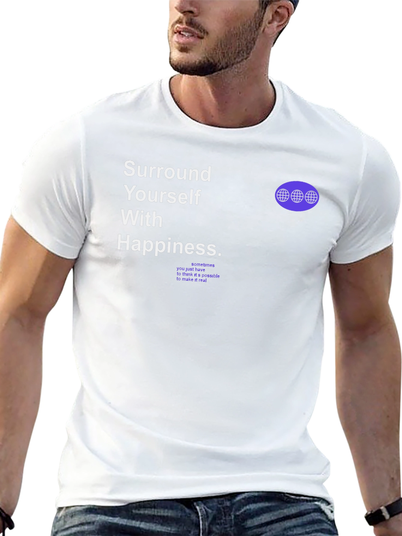 Motivational Graphic T-Shirt - Surround Yourself With Happiness
