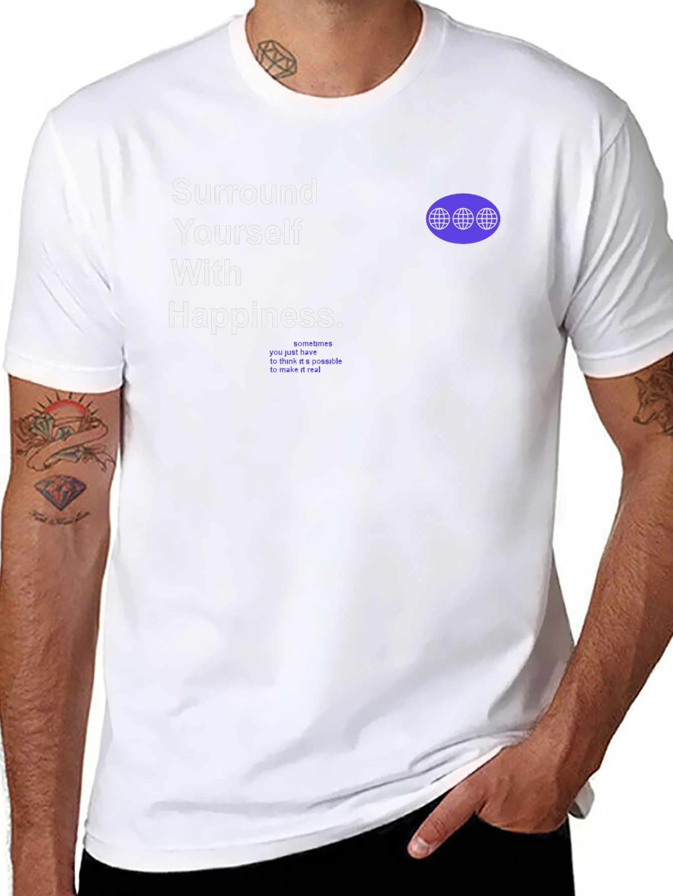 Motivational Graphic T-Shirt - Surround Yourself With Happiness