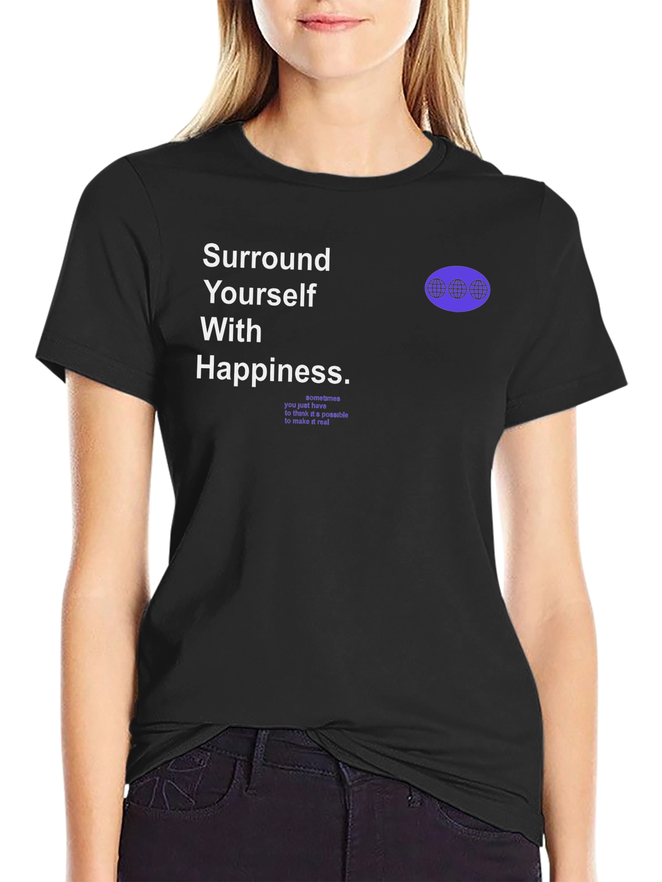 Motivational Graphic T-Shirt - Surround Yourself With Happiness