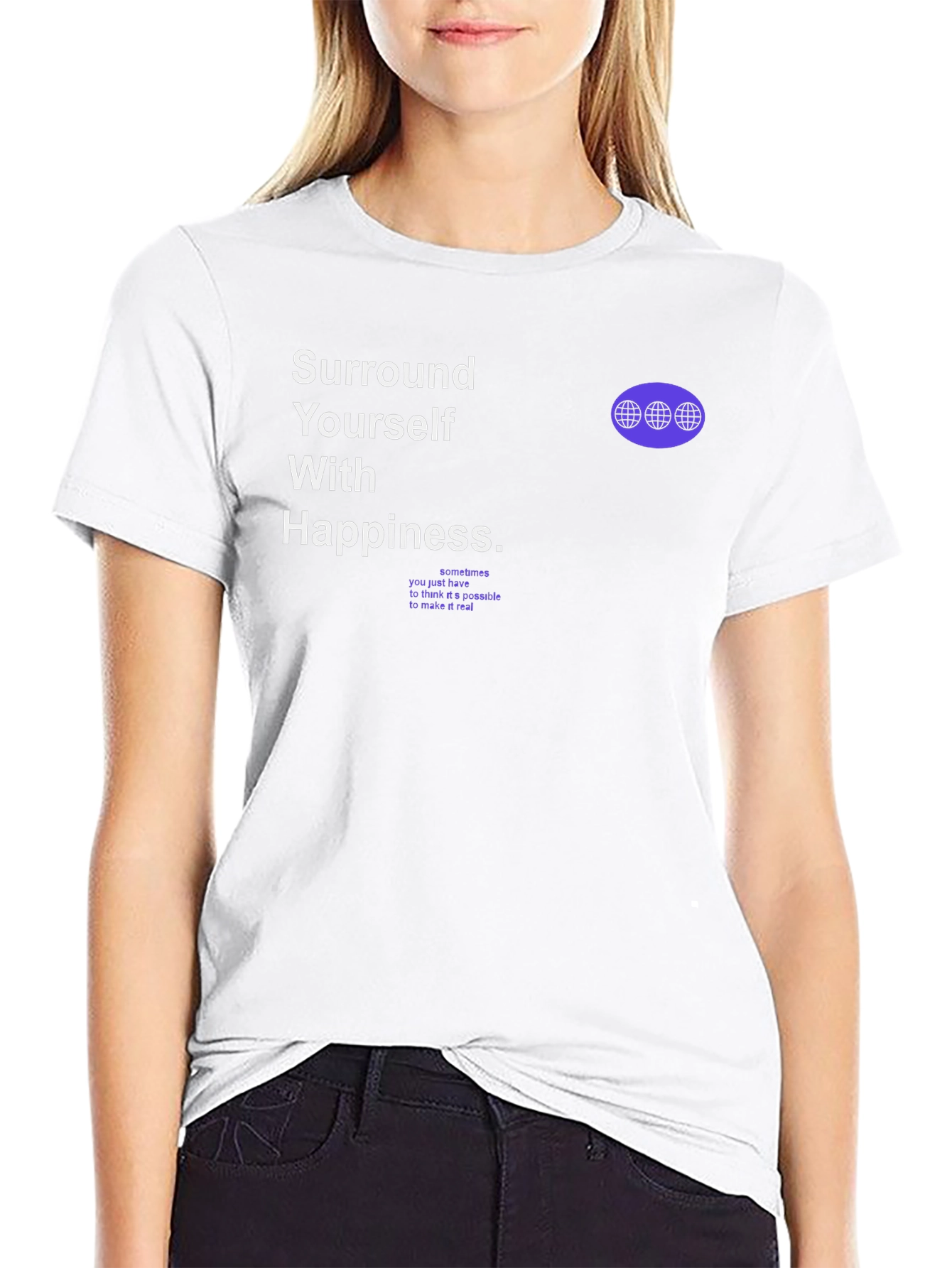 Motivational Graphic T-Shirt - Surround Yourself With Happiness